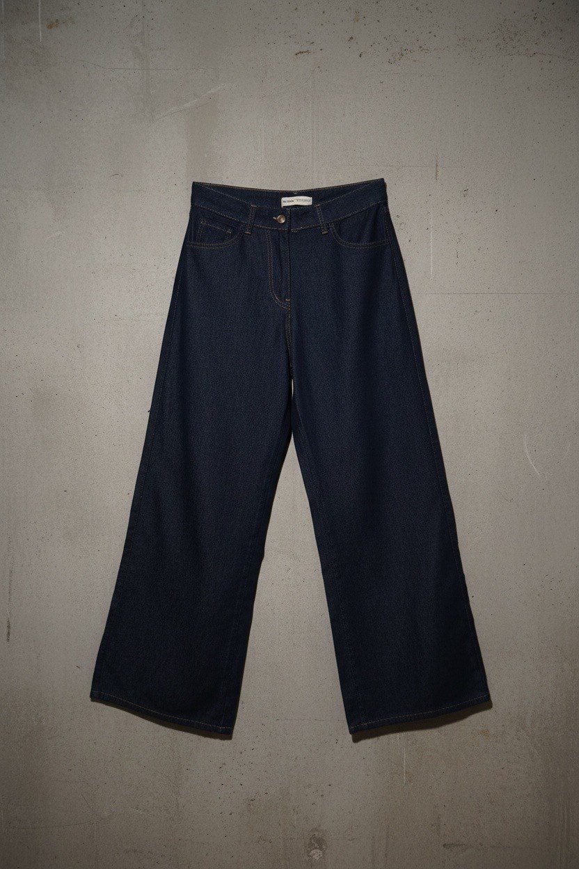 DERİ YAKALI BASIC DENIM TAKIM