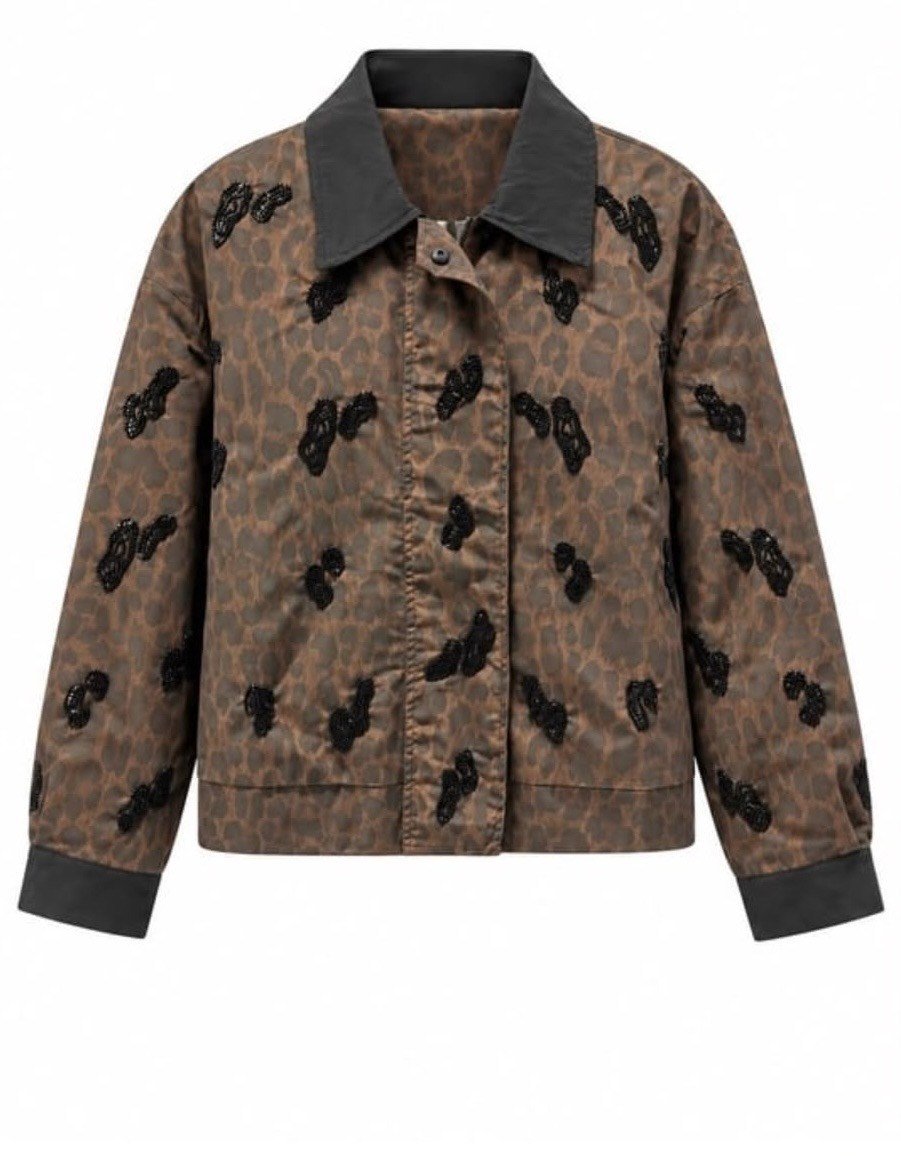 LEOPAR DESENLI NAKIŞLI CEKET
