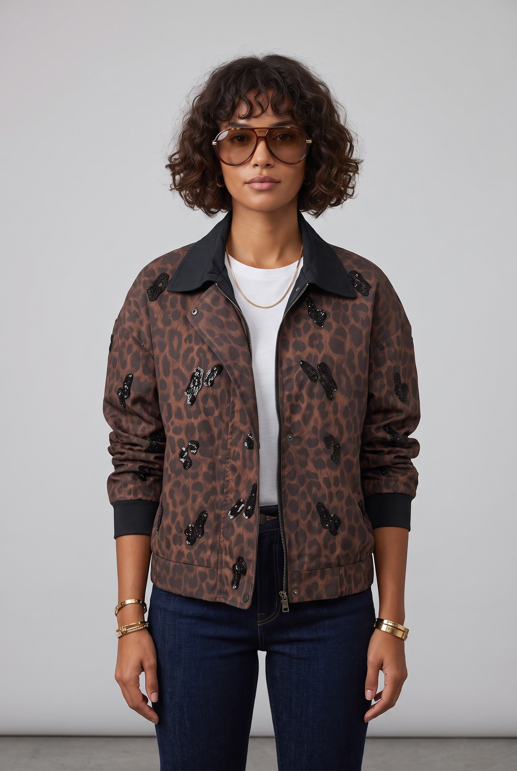LEOPAR DESENLI NAKIŞLI CEKET