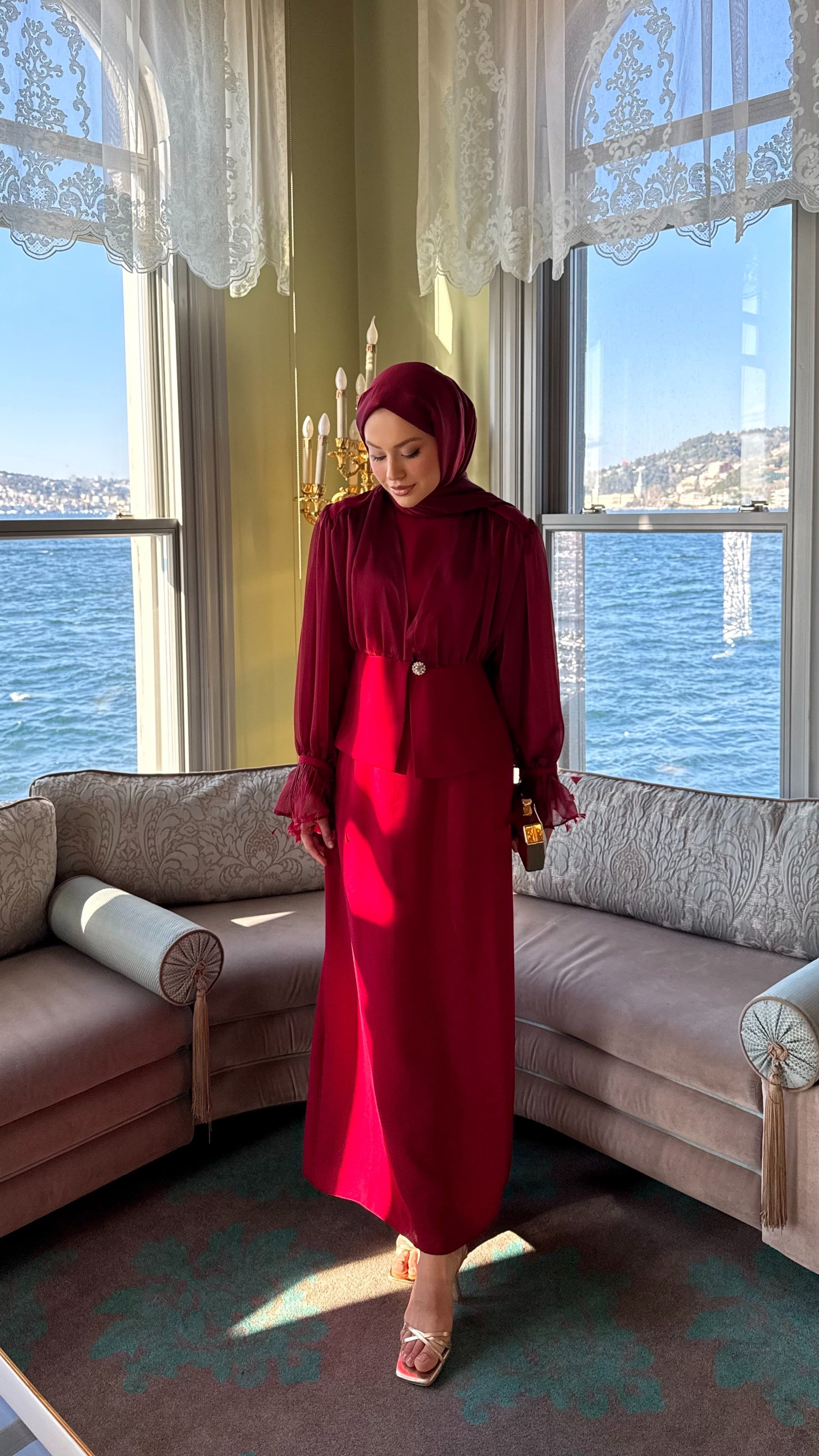 Aura Bordo İkili Takım