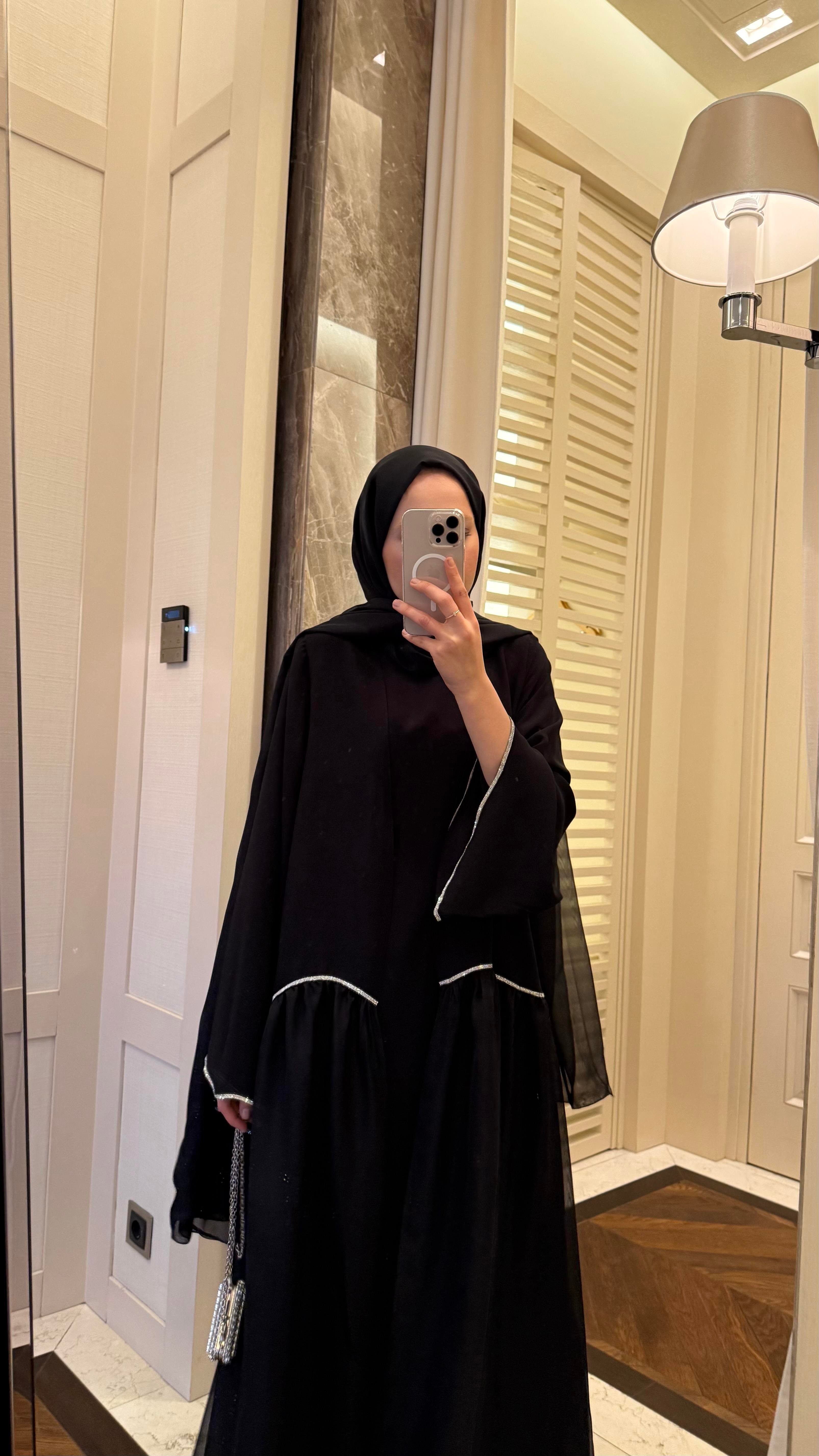 Siyah abaya takım