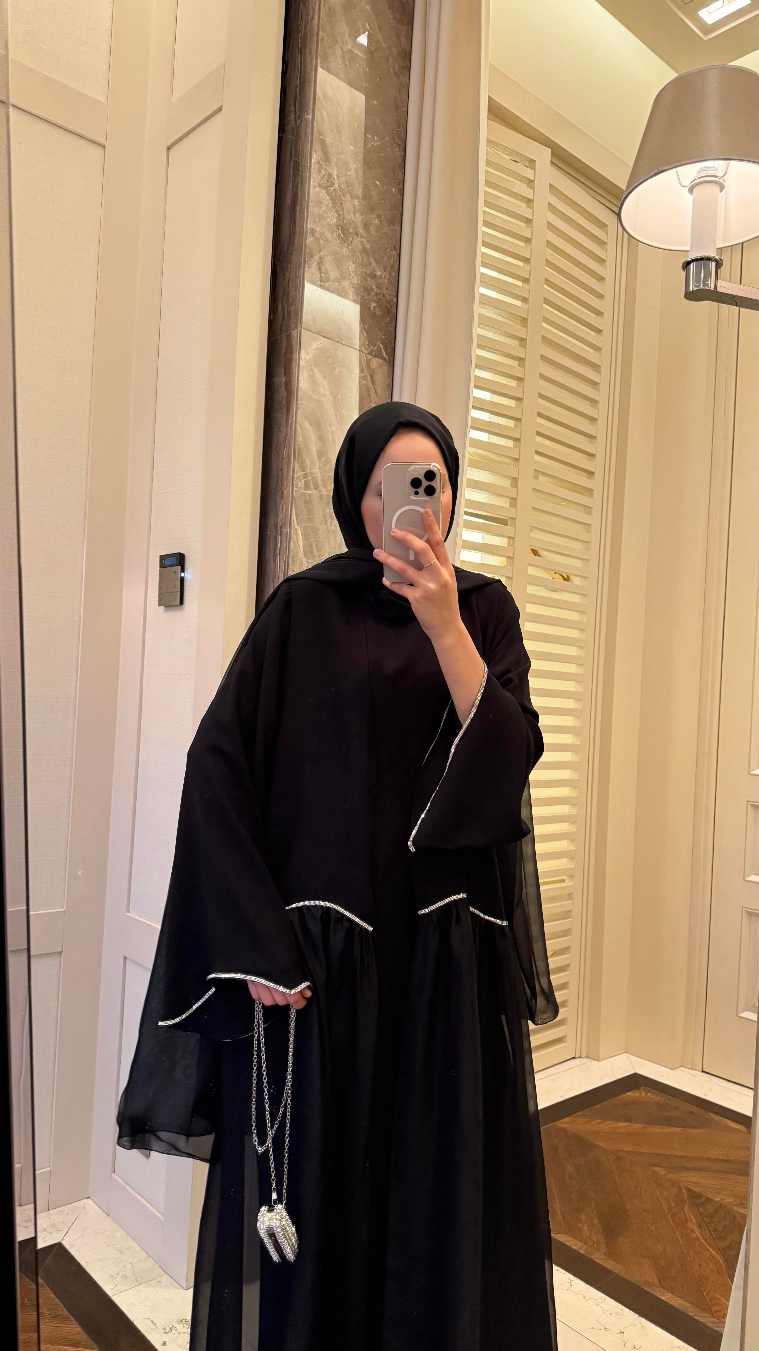 Siyah abaya takım