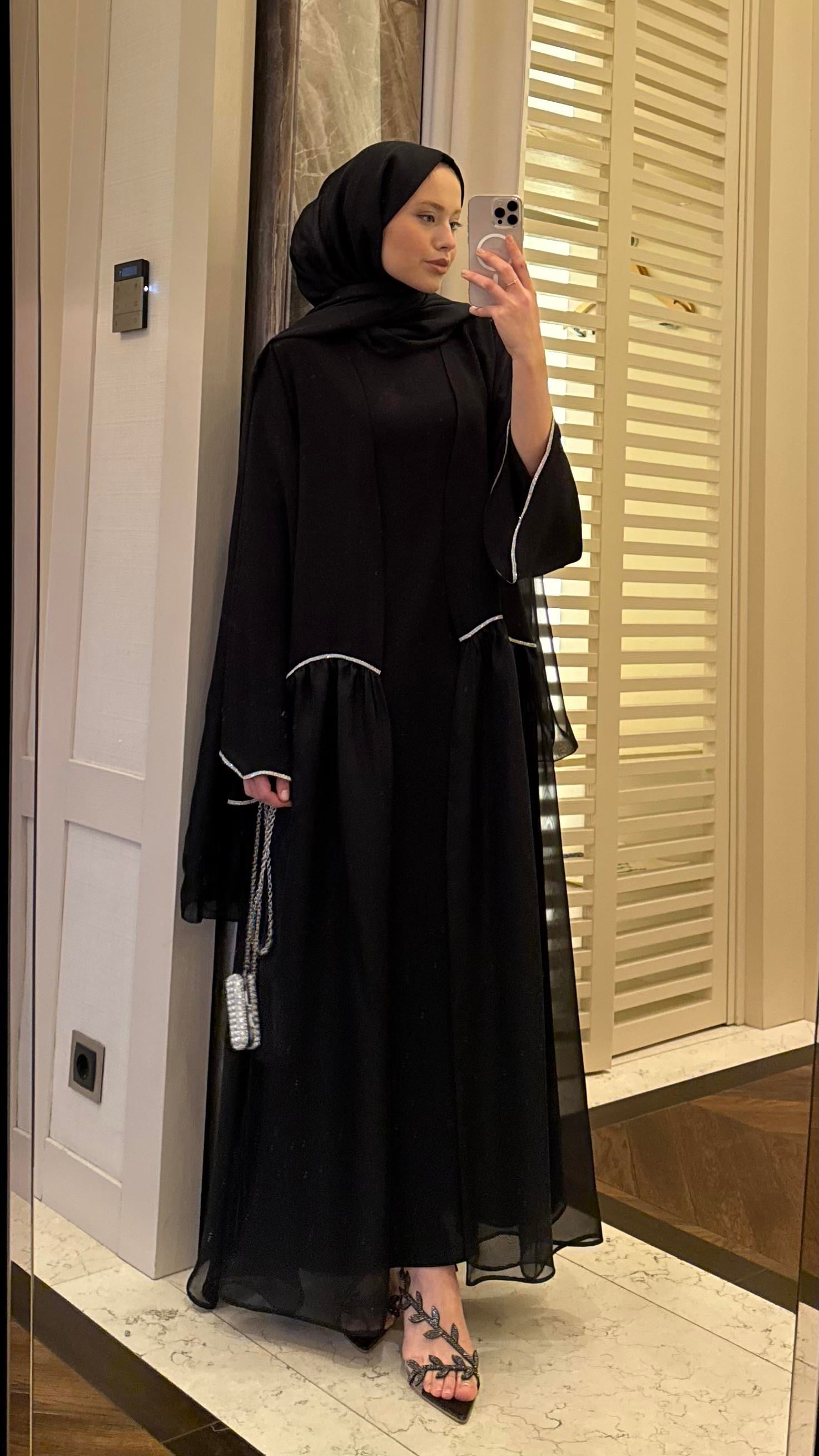 Siyah abaya takım