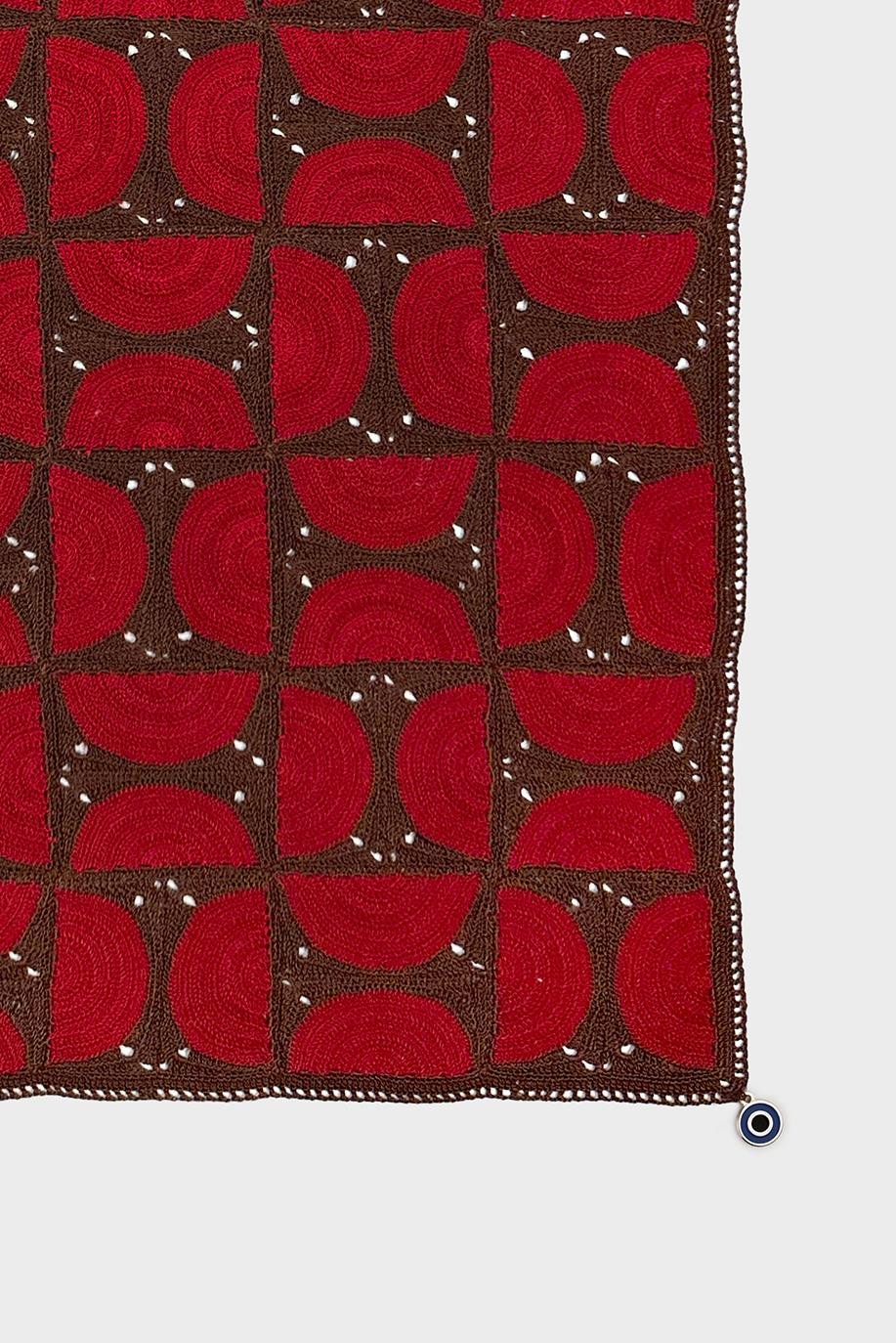 Red Brown Circus Handcrafted Lace Runner