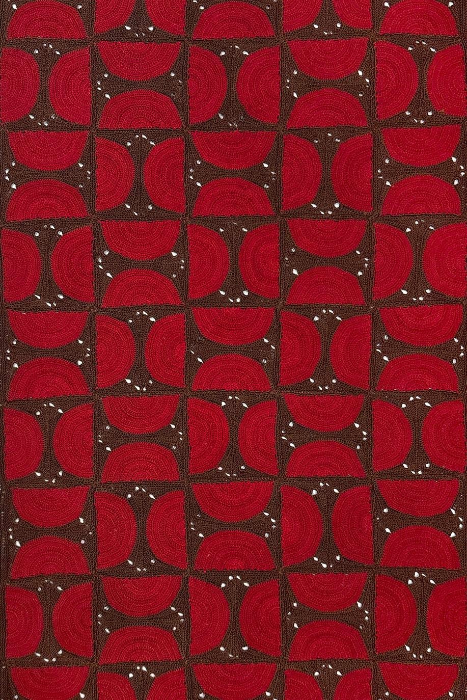 Red Brown Circus Handcrafted Lace Runner