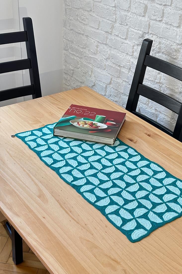 Blue Green Circus Table Runner