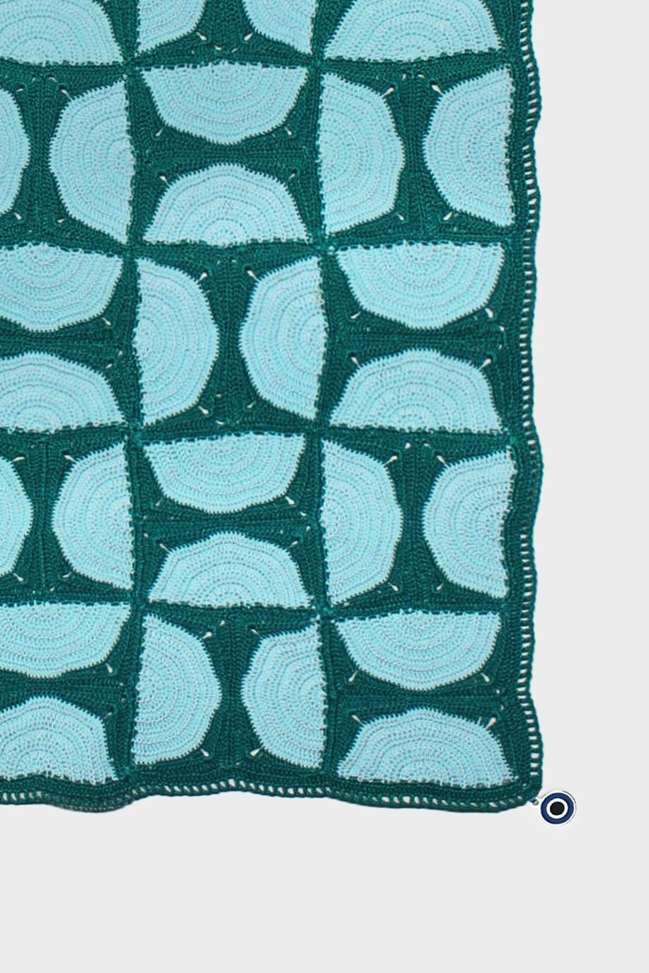 Blue Green Circus Handcrafted Lace Runner