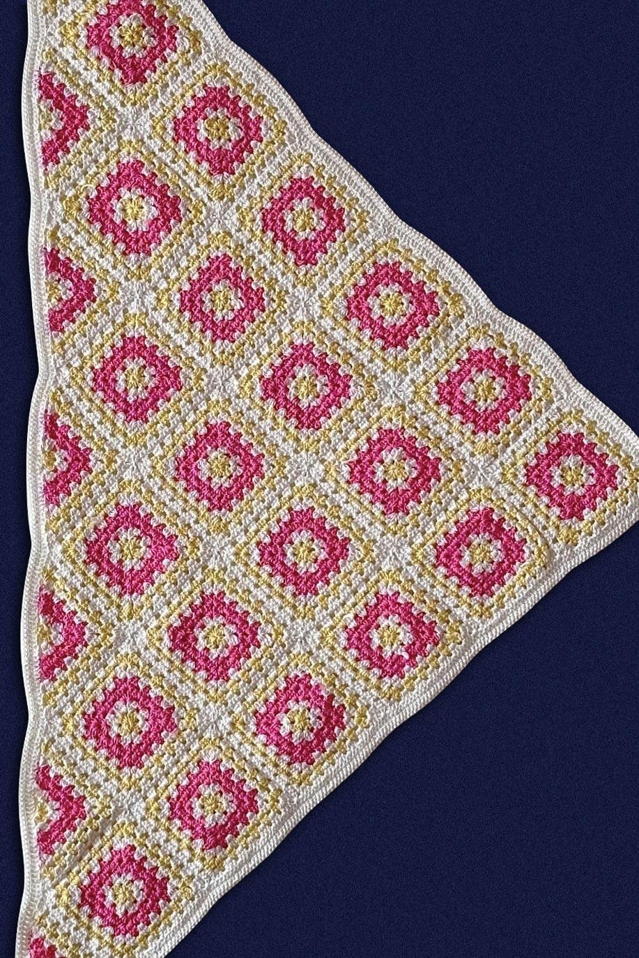 Pembe Sarı Granny Dantel Bandana