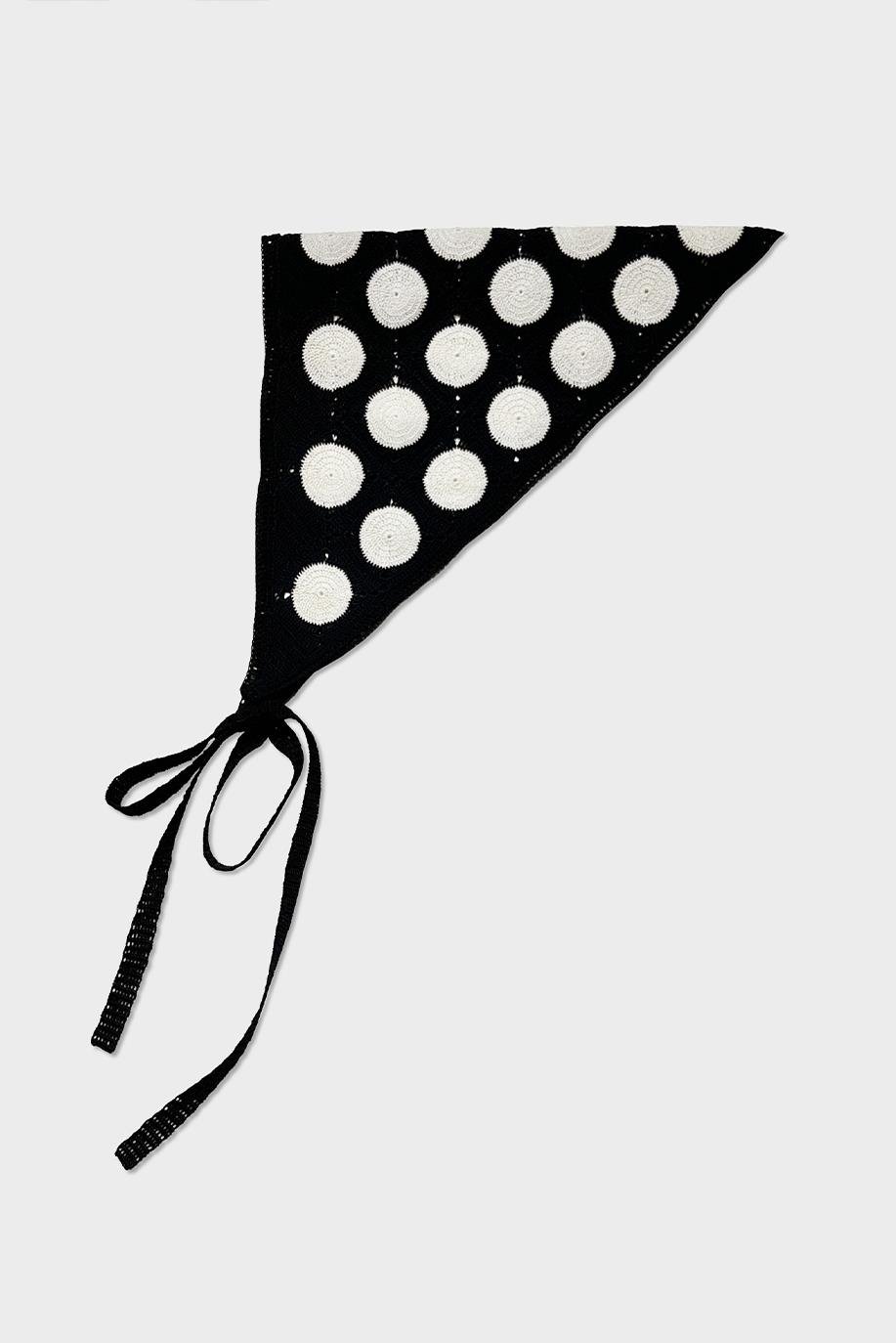 Siyah Dots Dantel Bandana