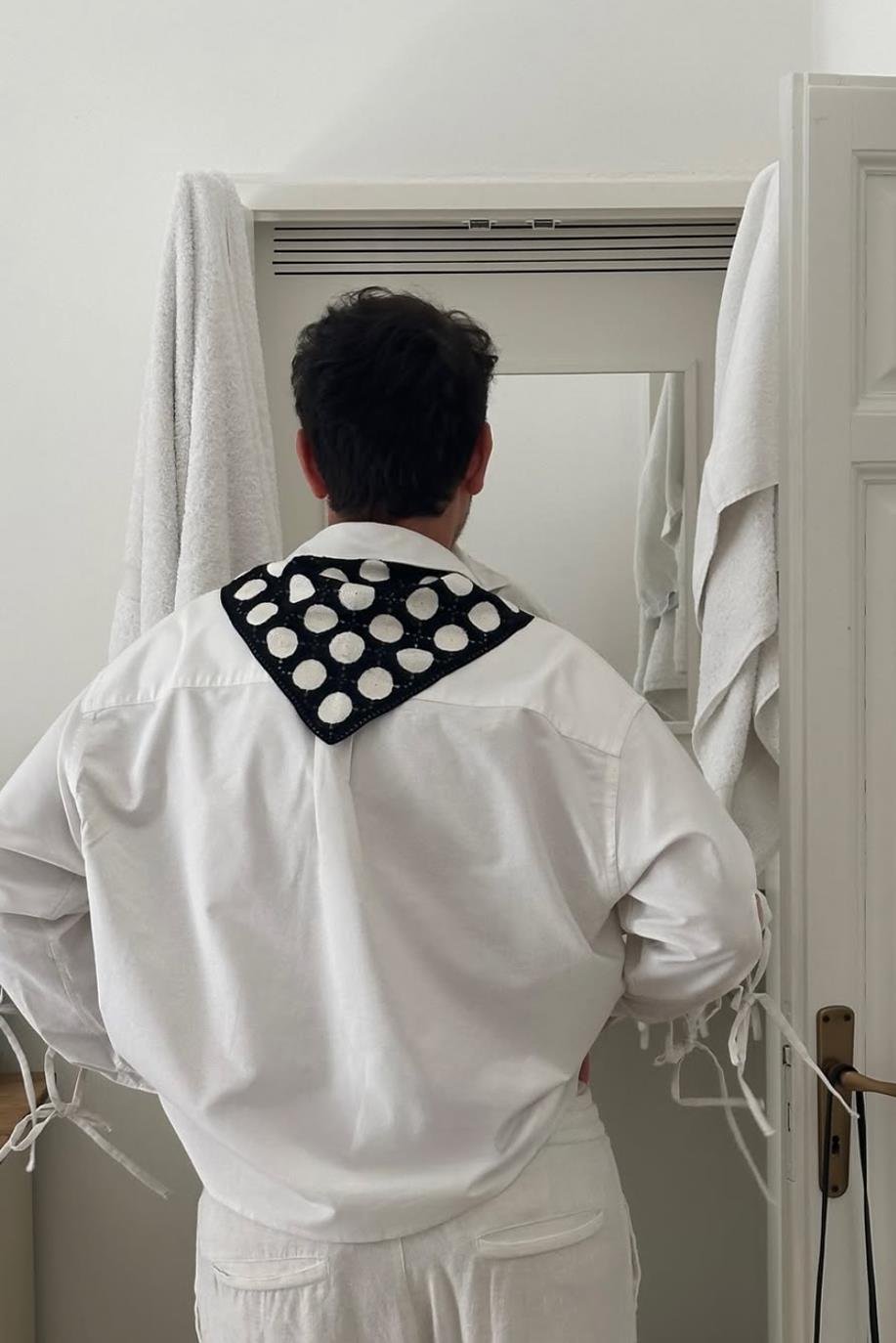 Siyah Dots Dantel Bandana