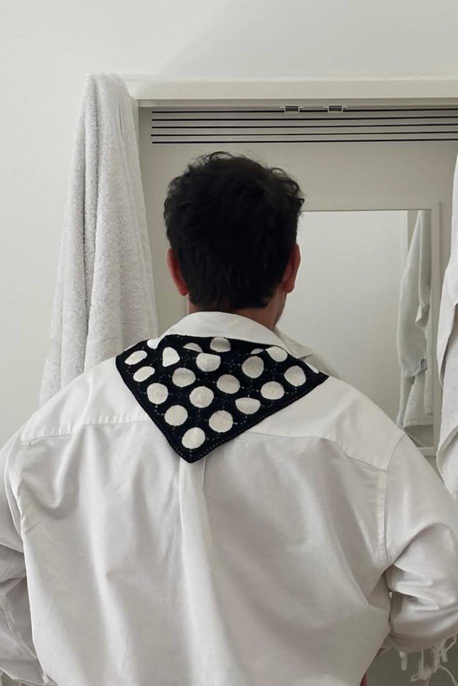 Siyah Dots Dantel Bandana
