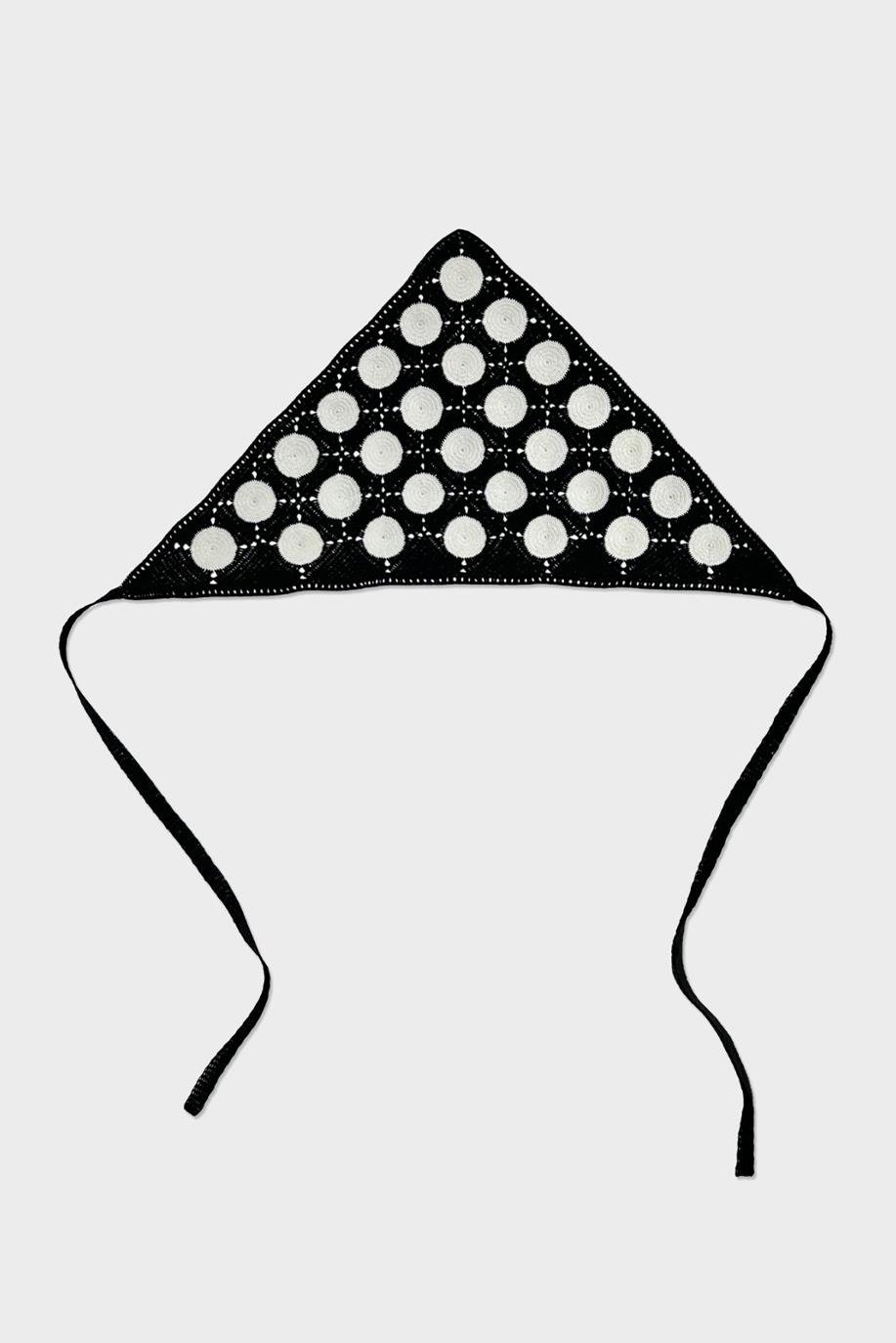 Siyah Dots Dantel Bandana