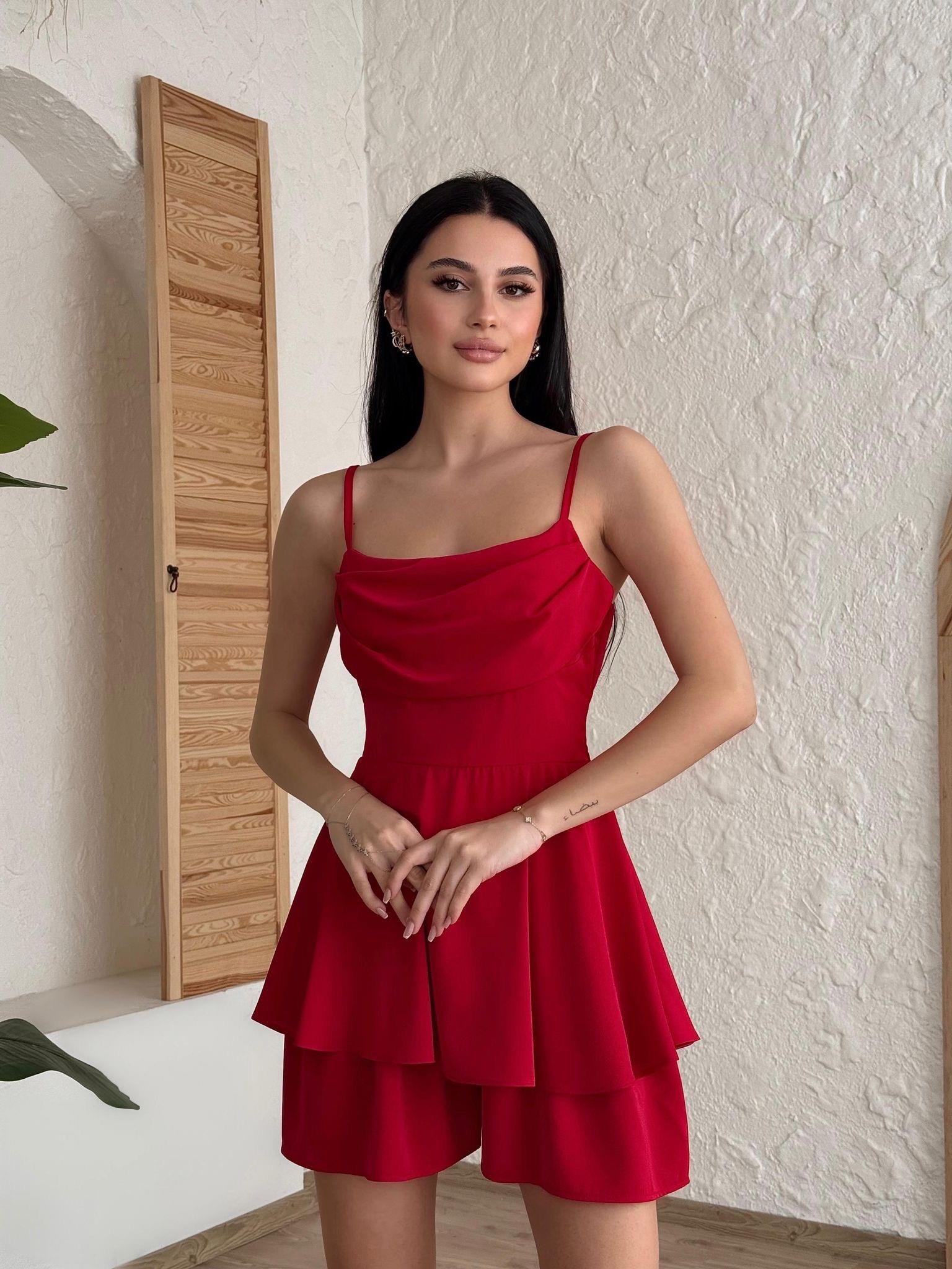 Misscix İp Askılı Sırttan Bağlamalı Mini Şort Abiye Tulum