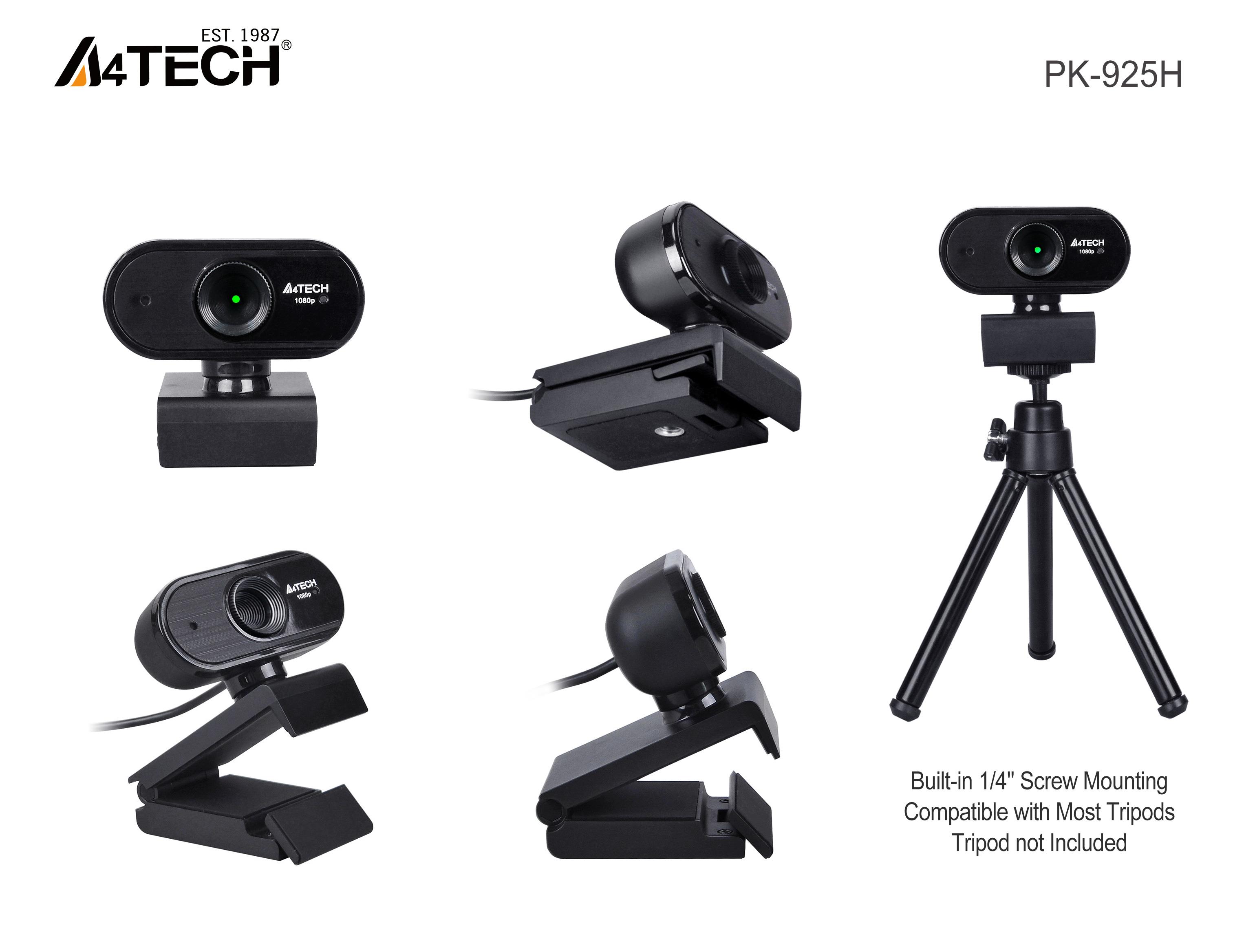 A4 TECH PK-925H 16MP 1080P HD Mikrofonlu Siyah Webcam
