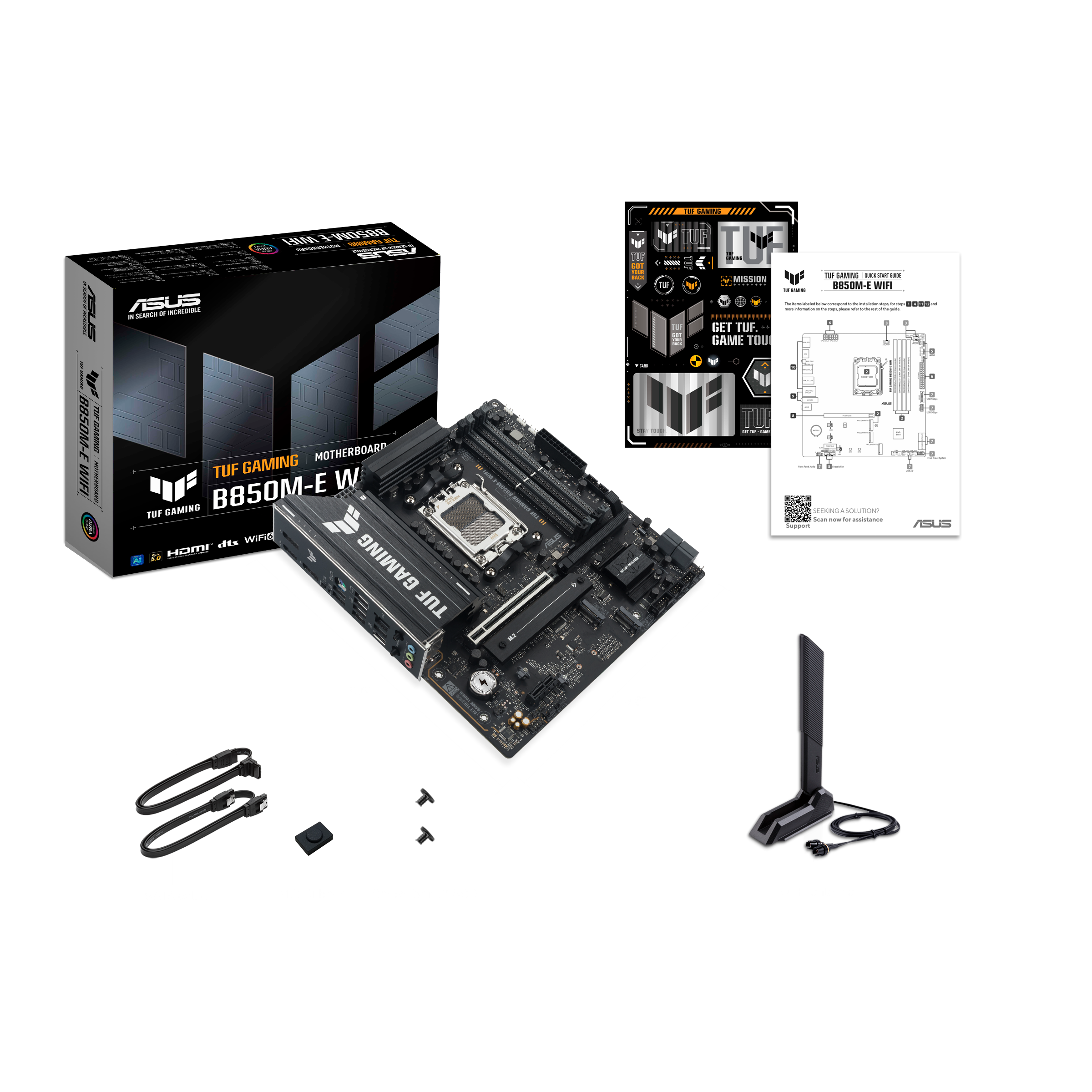 ASUS TUF GAMING B850M-E WIFI B850M DDR5 (Vga Yok) GLan 2.5G mATX HD DP TYP-C M2 WIFI BT AM5 AMD Anakart