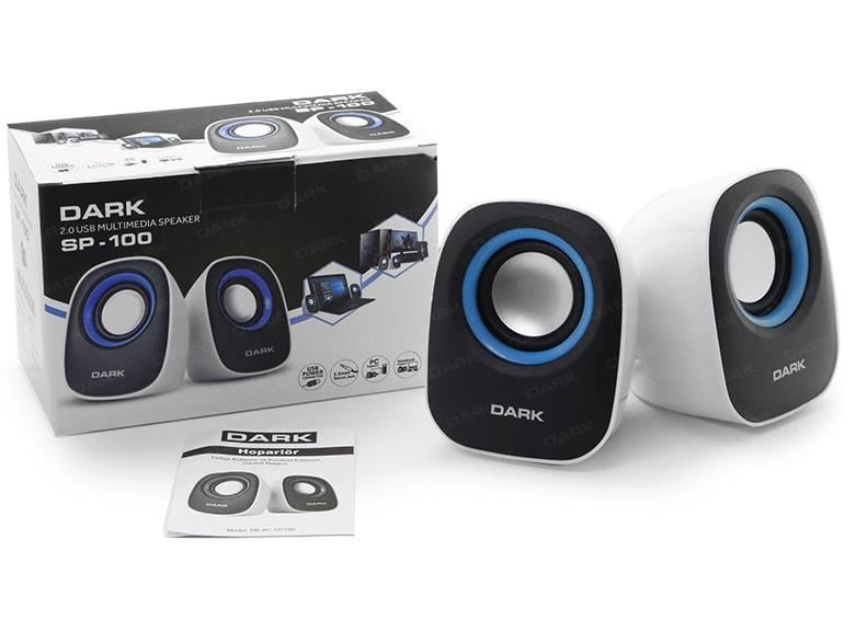 DARK DK-AC-SP100 1+1 2x0.8W RMS Siyah-Beyaz Hoparlör