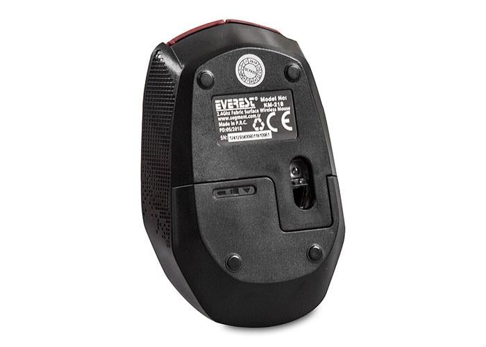 EVEREST KM-218 USB Kablosuz 2.4Ghz Kırmızı Kumaş Yüzey Mouse