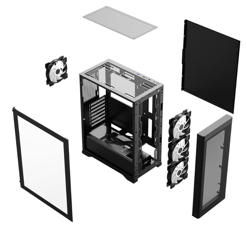 FRISBY FC-9480G 600w 80+ Siyah RGB Fan Mid Tower ATX Kasa