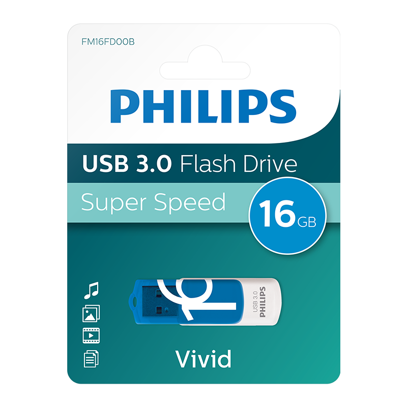 PHILIPS FM16FD00B/00 16GB USB3.0 Mavi/Beyaz USB Bellek