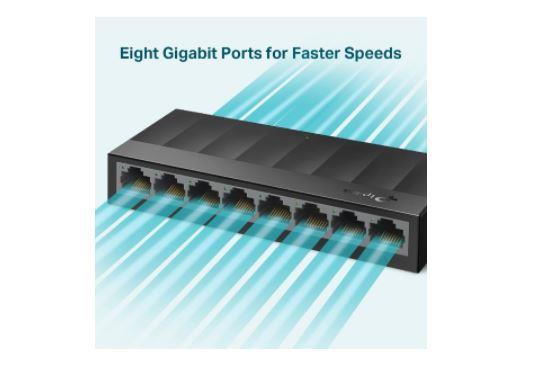 TP-LINK LS1008 8 port Mbit Desktop Yönetilemez Plastik Kasa Switch
