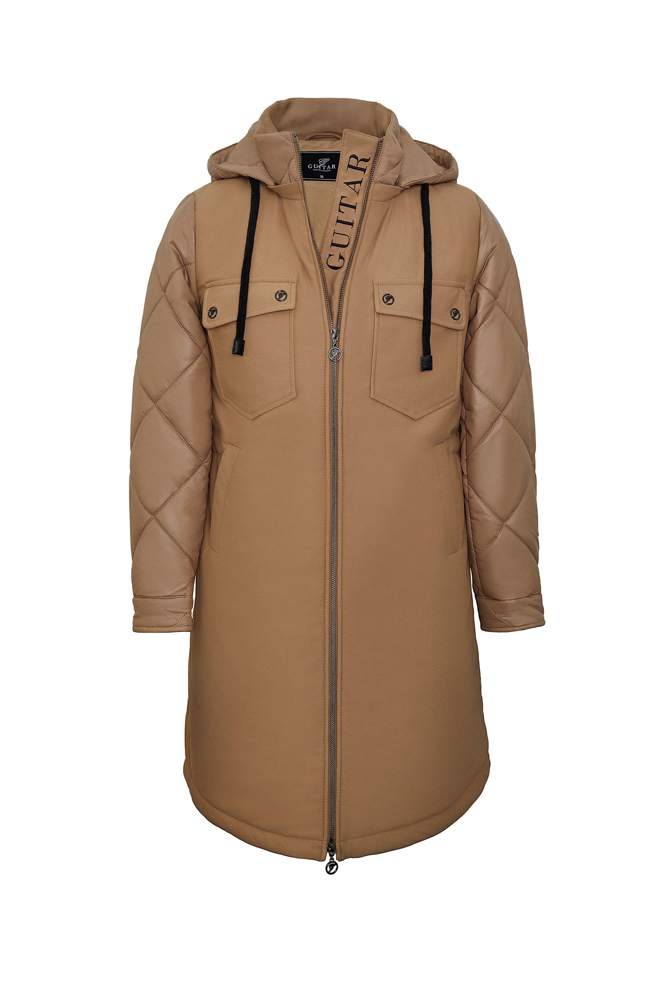 Hooded Beige Puffer Jacket