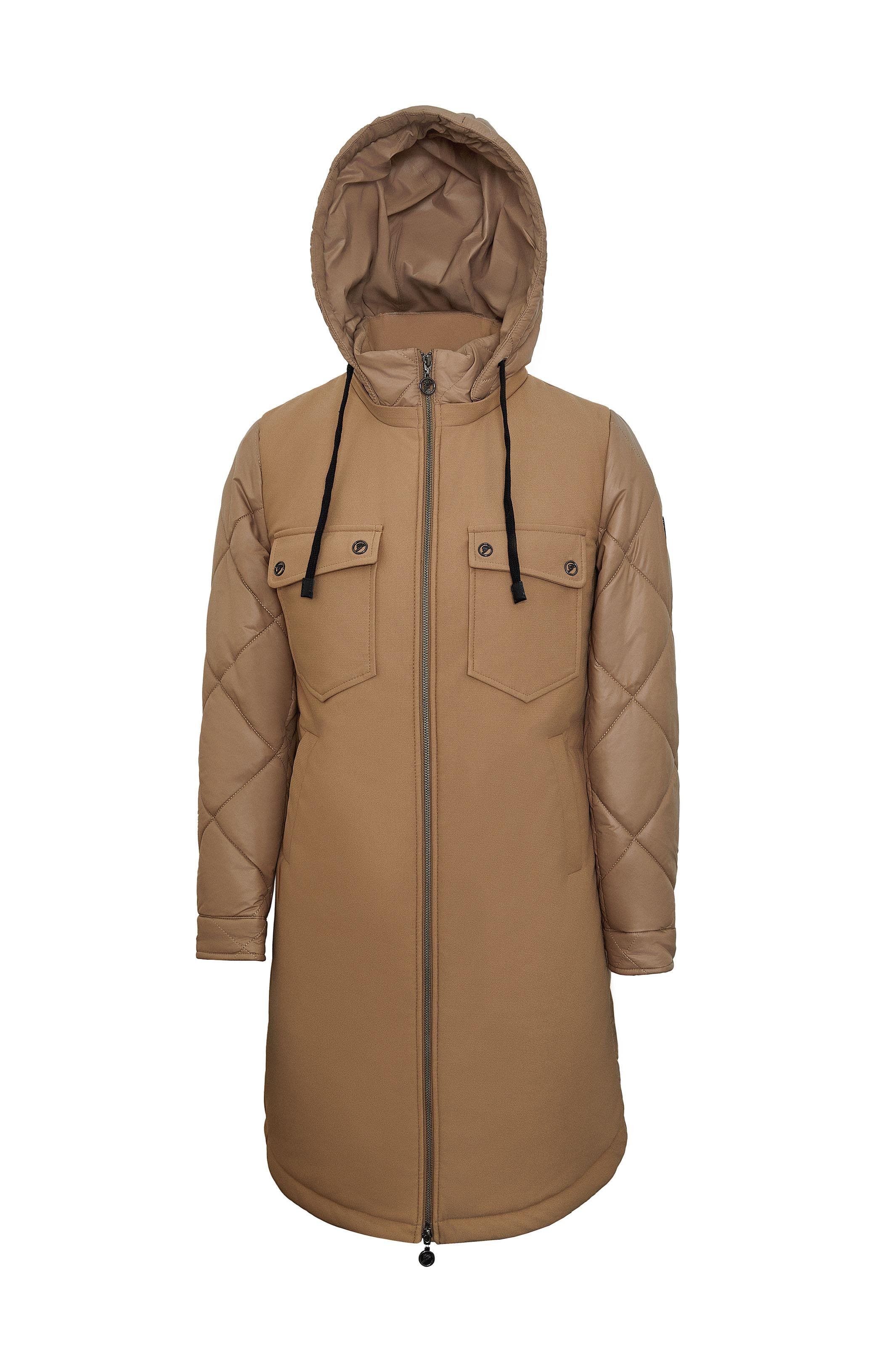 Hooded Beige Puffer Jacket