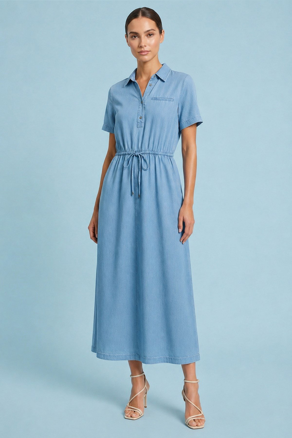 Blue Jean Dress with Side Pockets