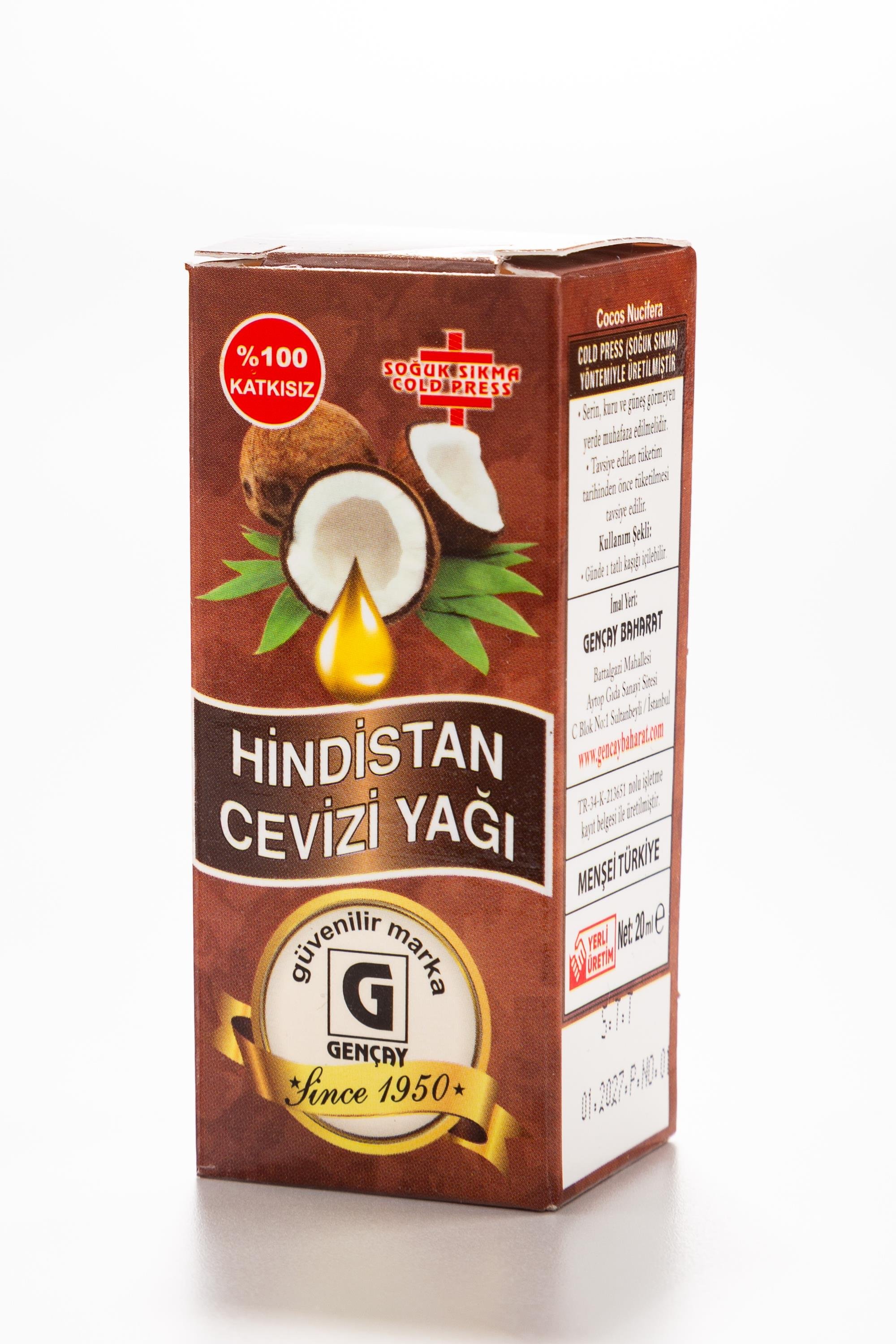 HİNDİSTAN CEVİZİ YAĞI 20 CC.GENÇAY