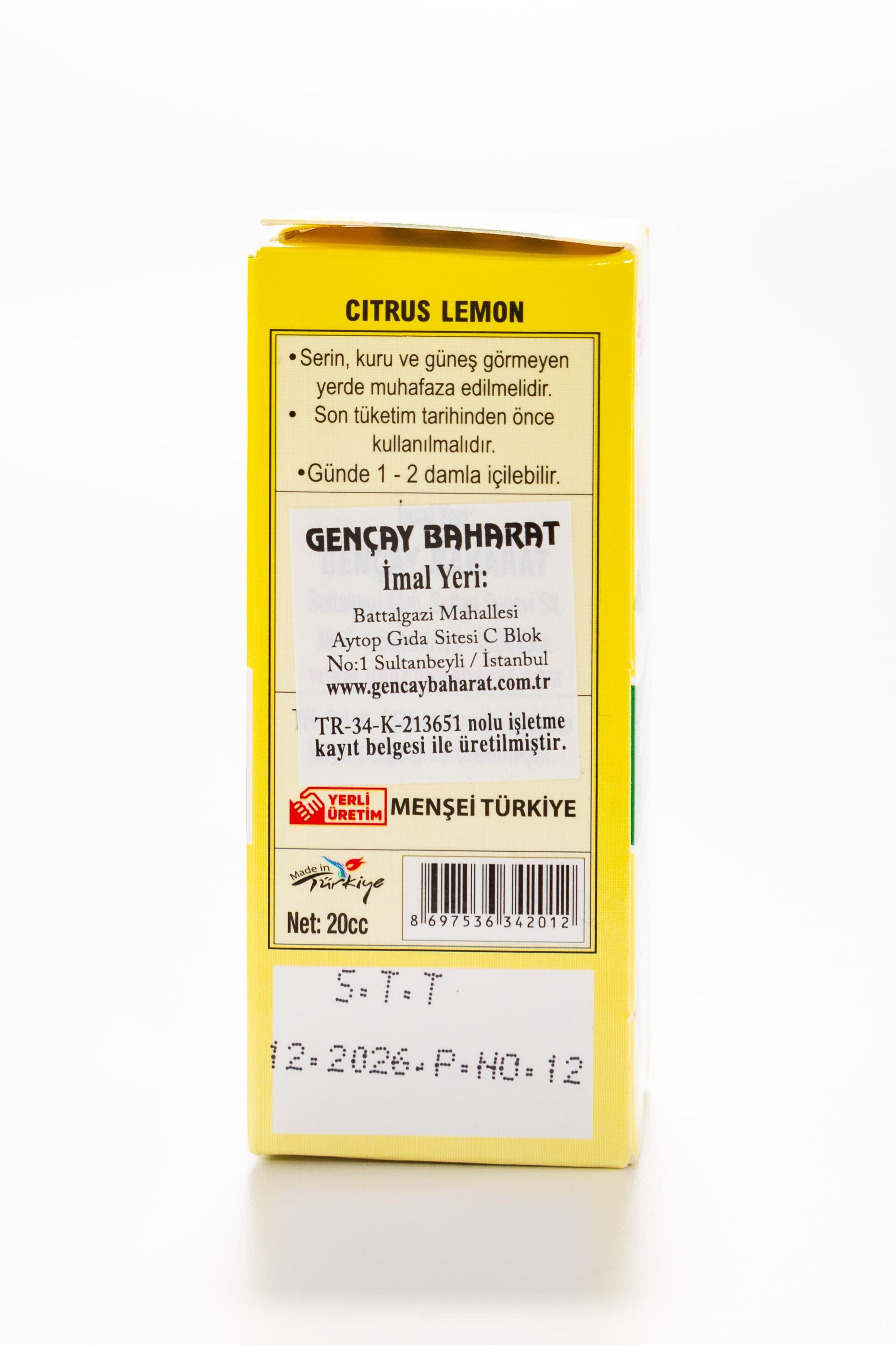 LİMON YAĞI 20 CC.GENÇAY