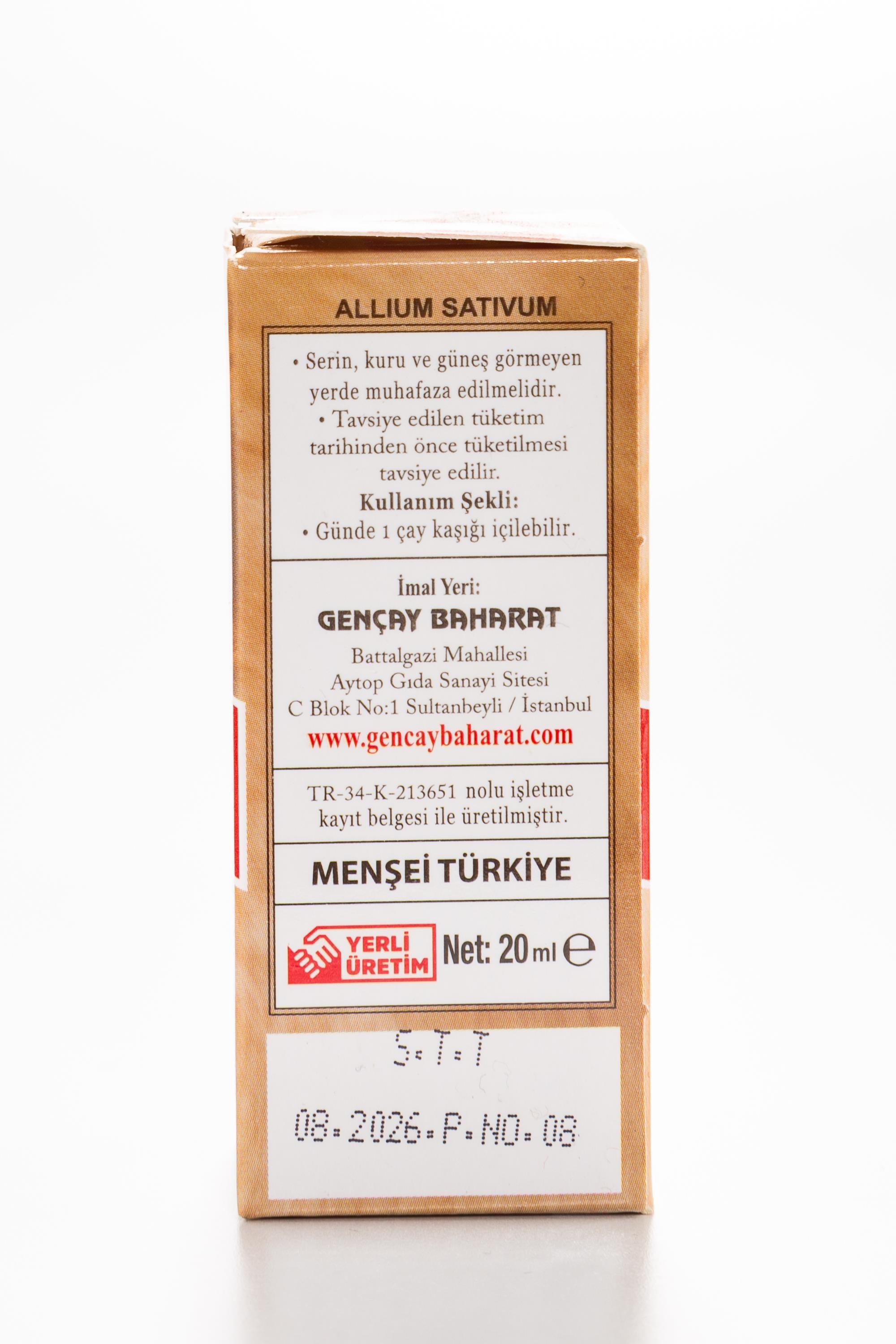 SARIMSAK YAĞI 20 CC. GENÇAY