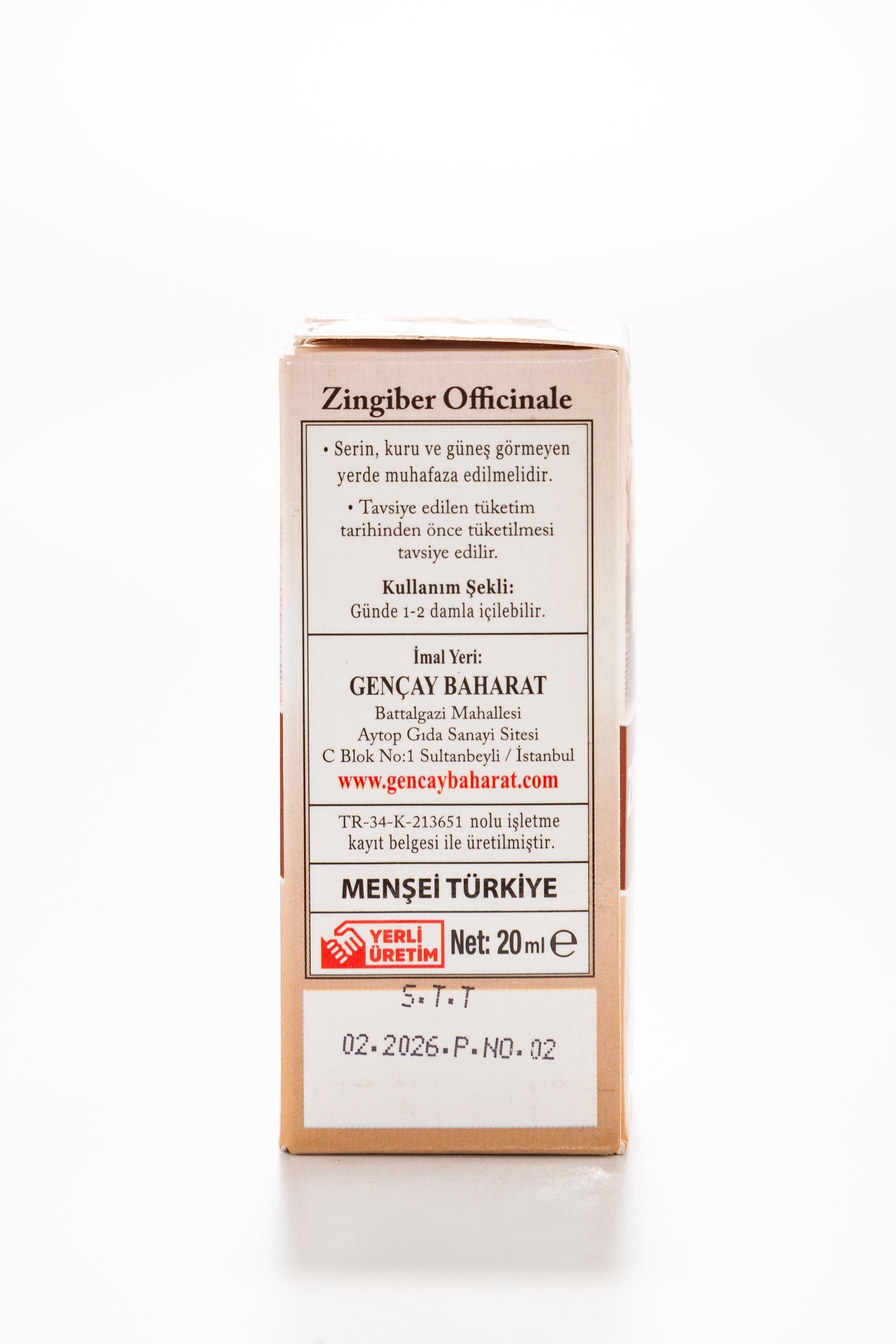 ZENCEFİL YAĞI 20 CC.GENÇAY