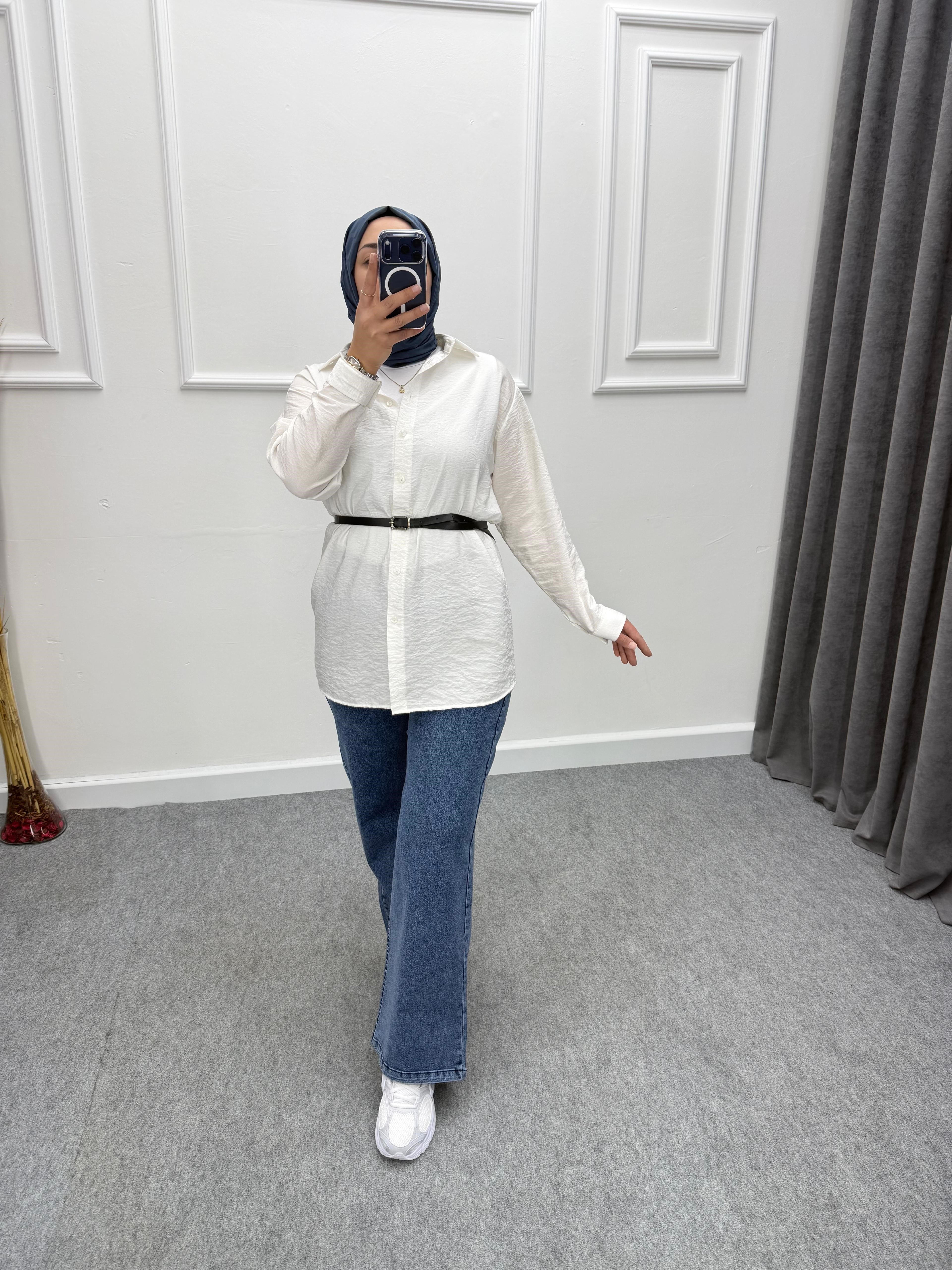Koyu Kar Mavi Baggy Jean's