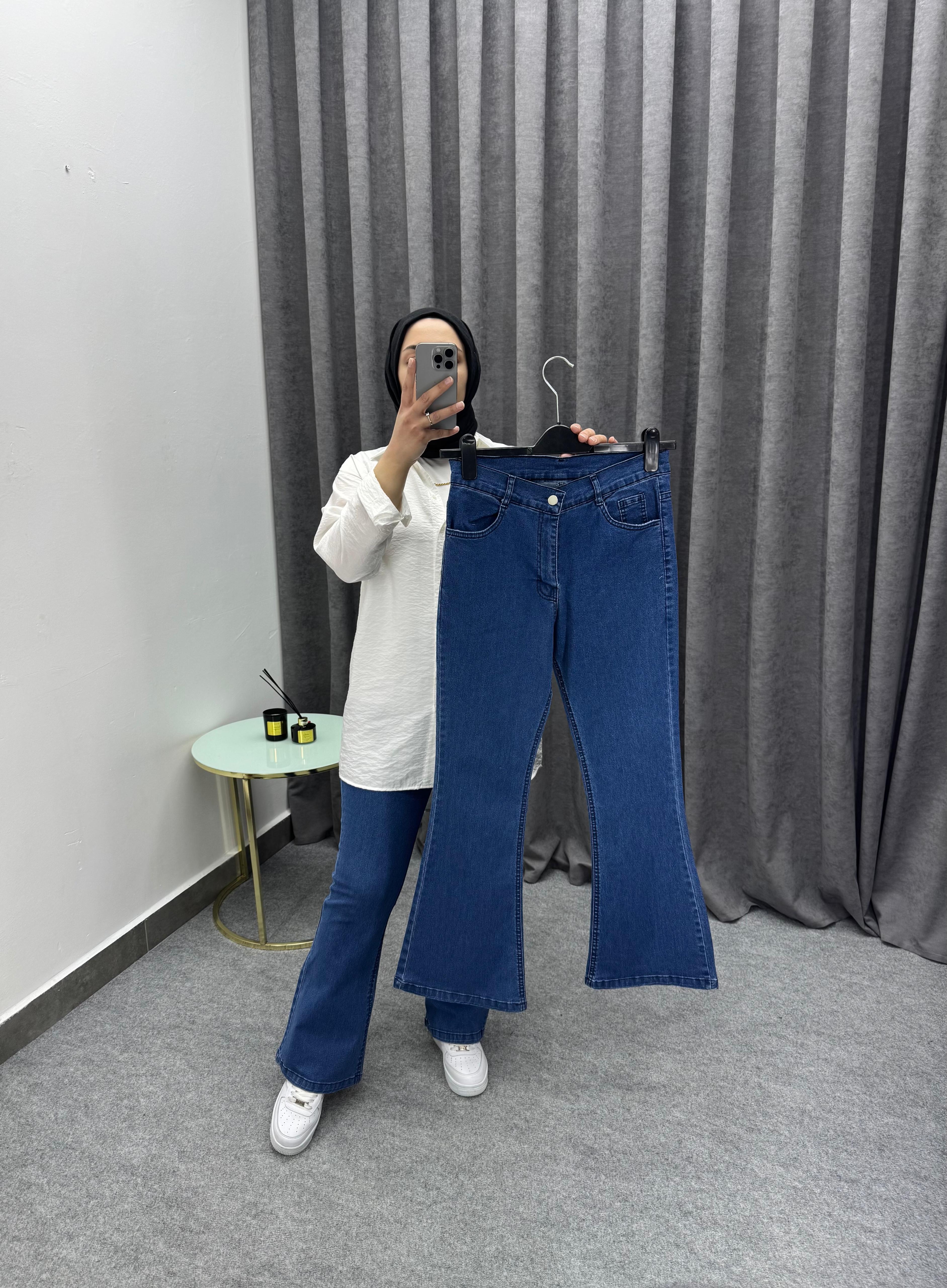 Lacivert İspanyol Paça Jean