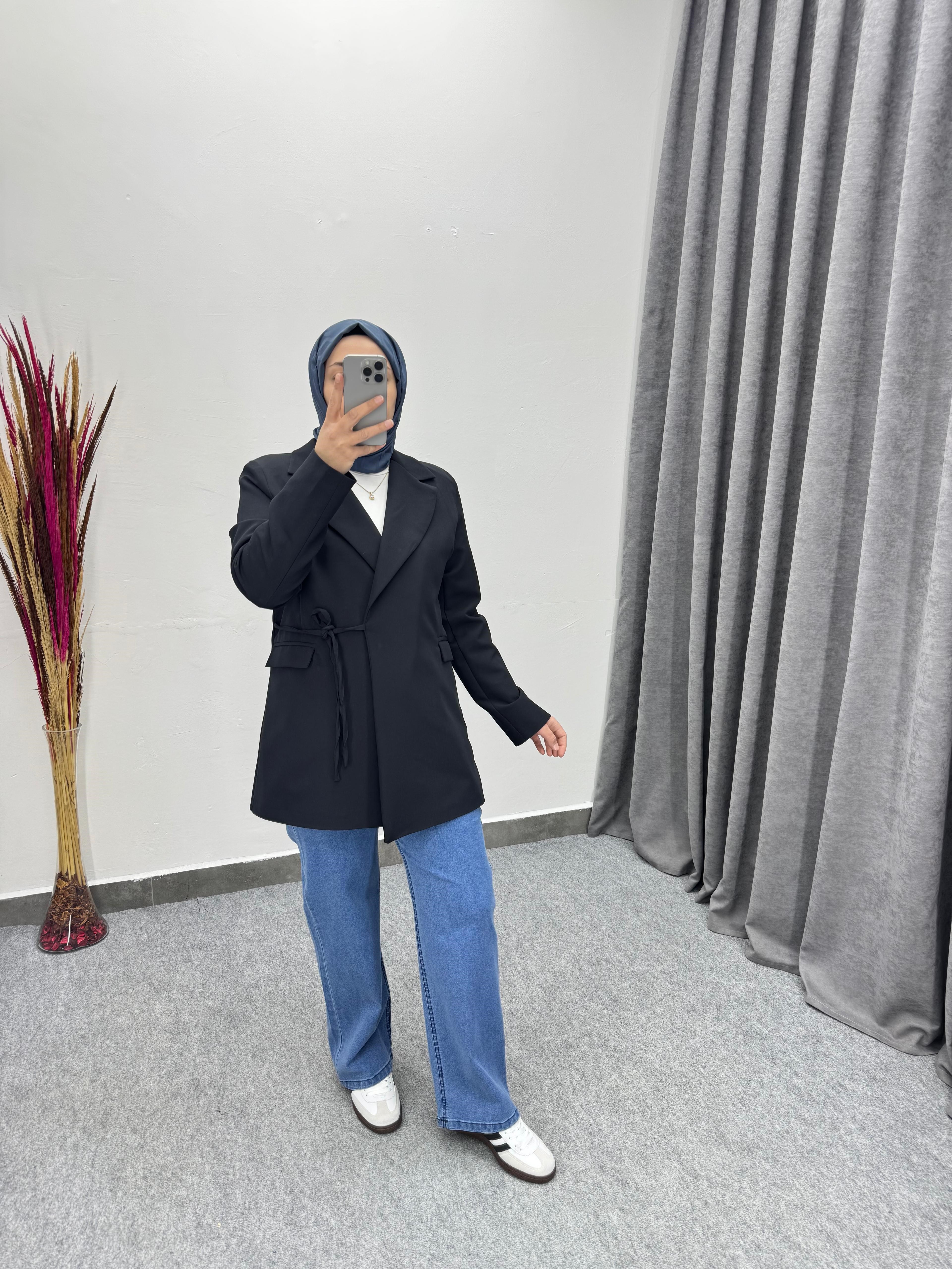 Mavi Düz Palazzo Model Likralı Jean