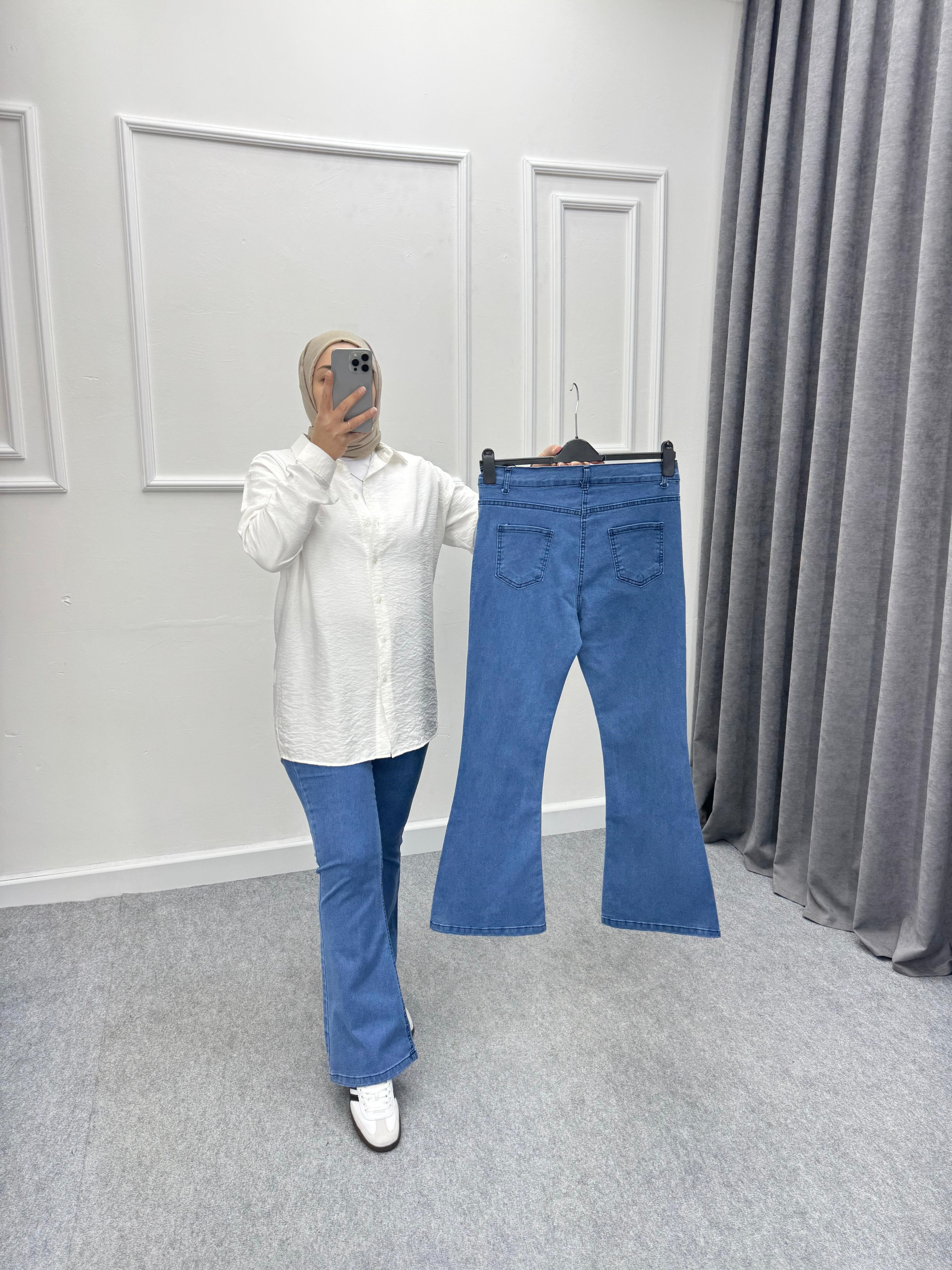 Mavi İspanyol Paça Jean