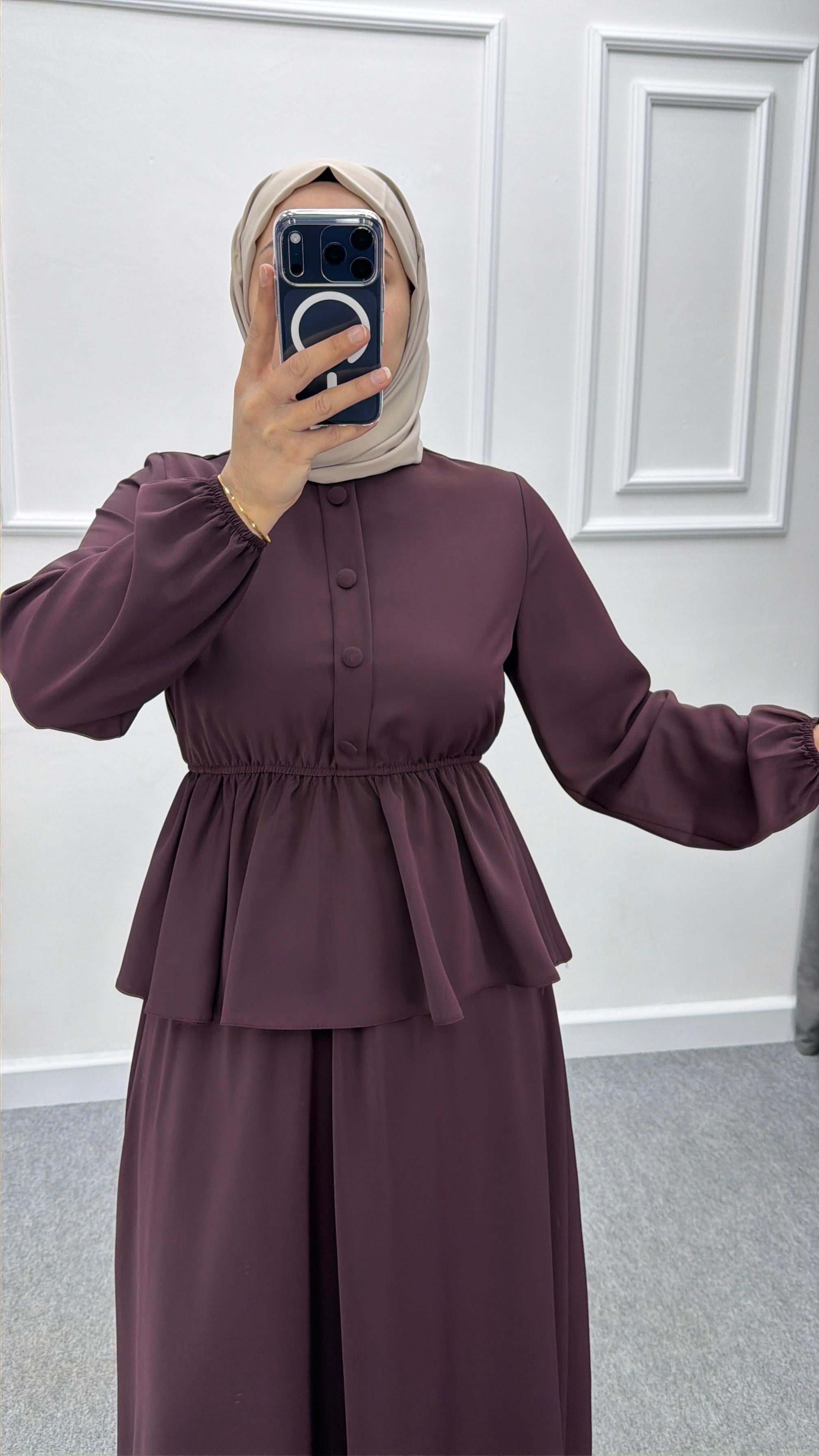 Mürdüm Beli Lastikli Etekli Takım