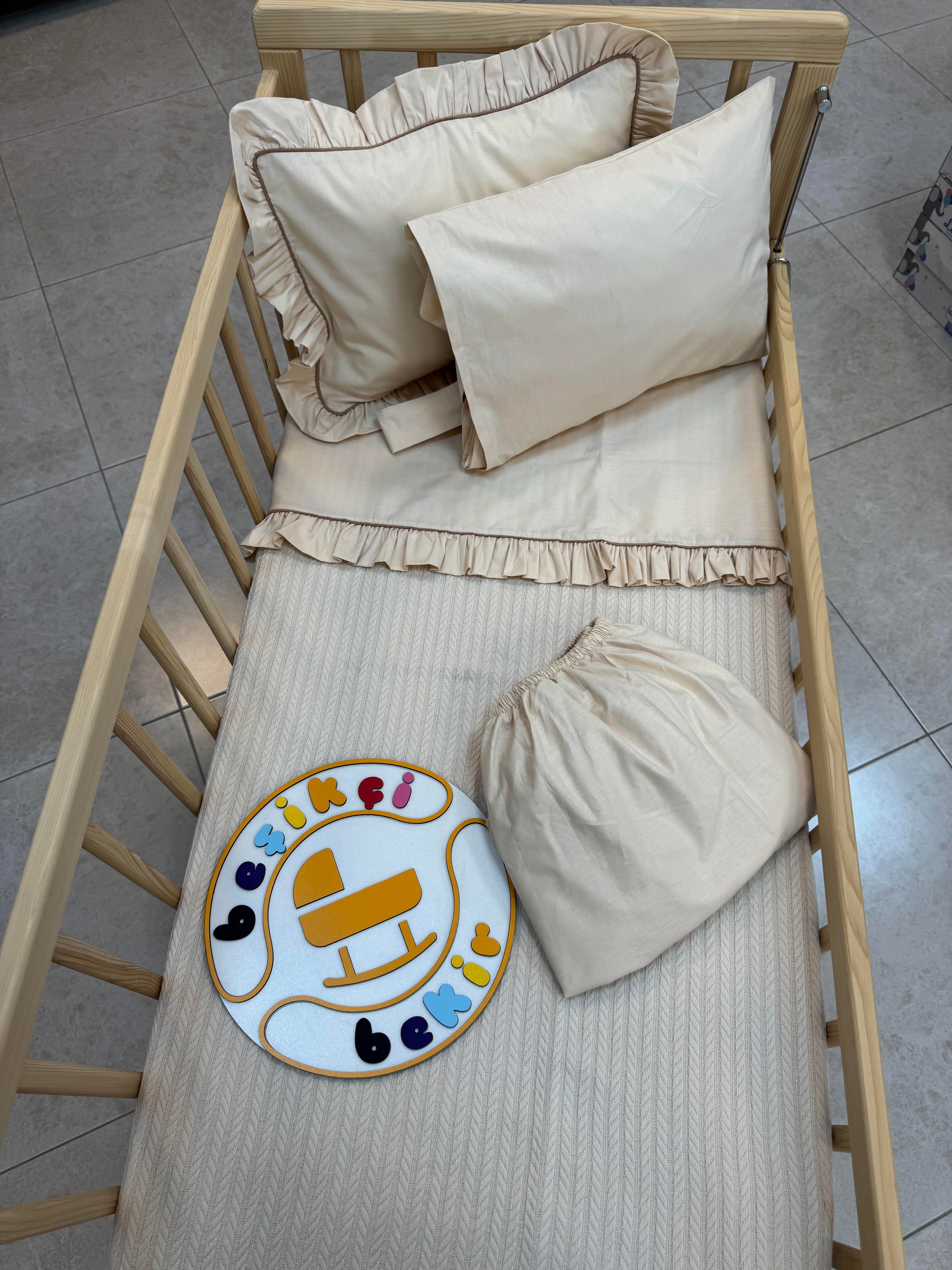 Bej Örgü Bebek Pike Takımı 