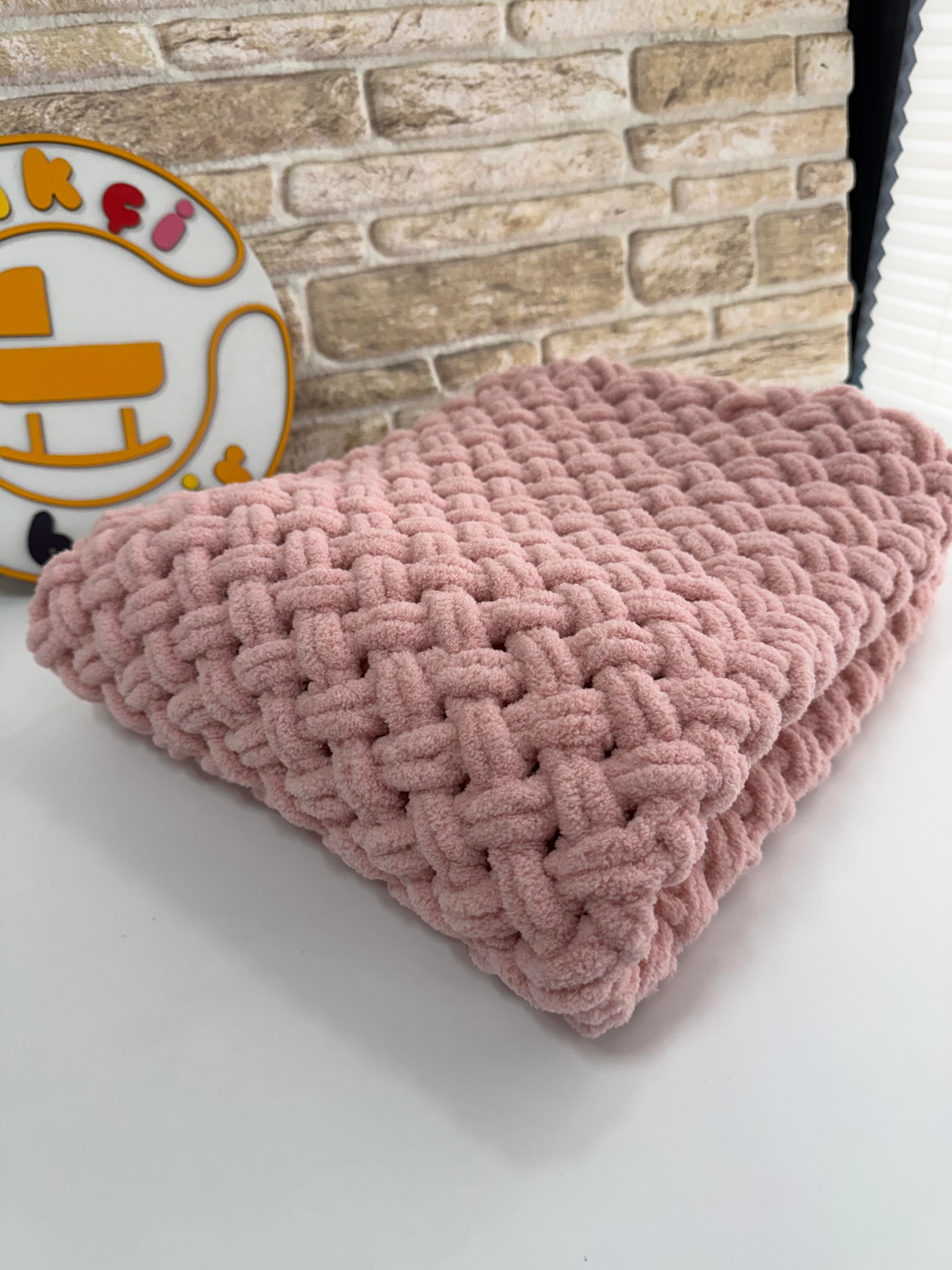 Yumuşacık El Örgü Puffy Battaniye