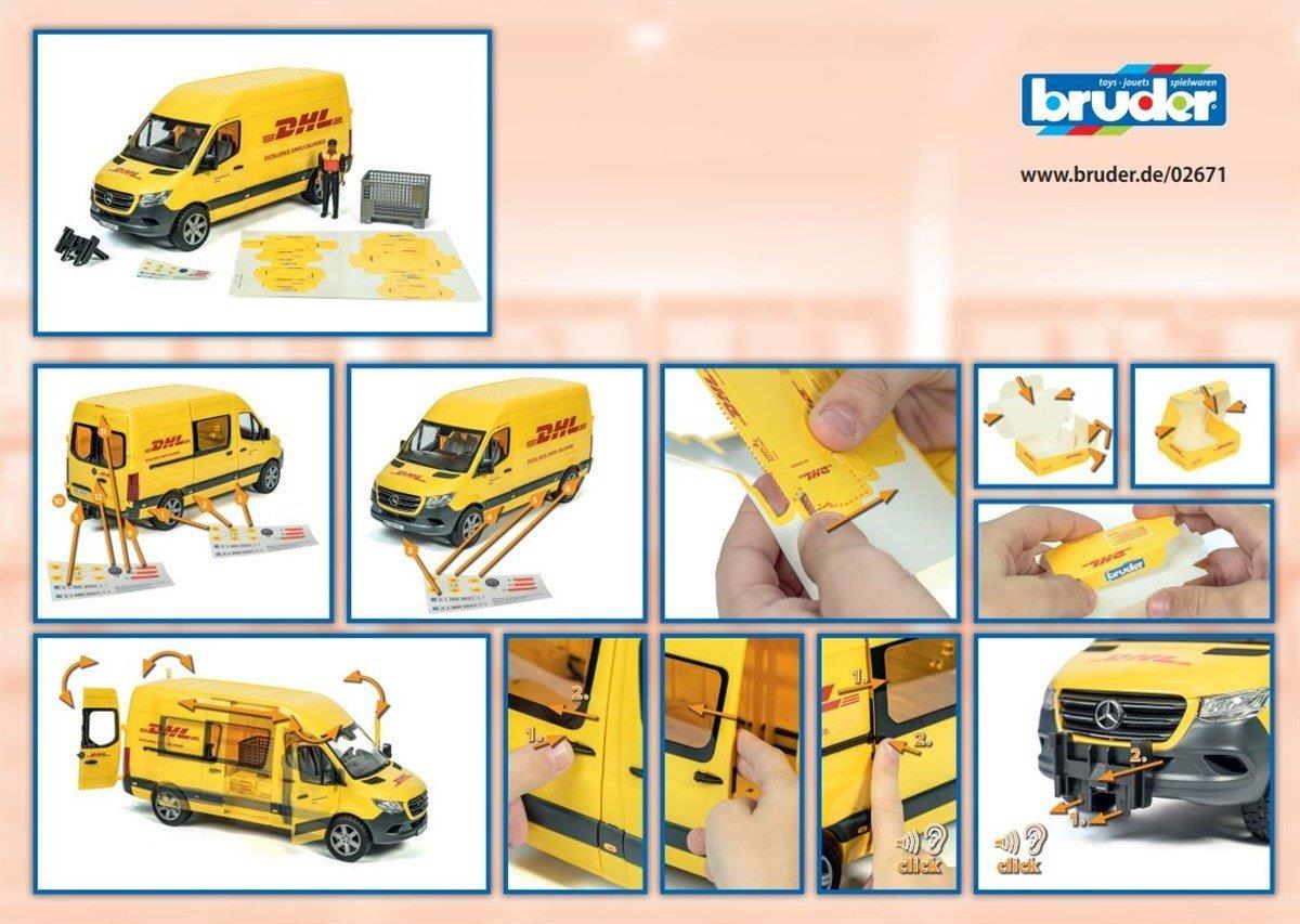 Bruder Mercedes Sprinter Dhl Minibüsü ve Sürücüsü 02671