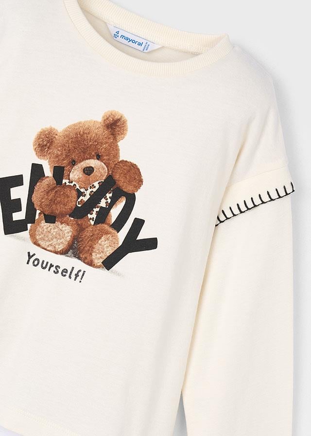 Mayoral Kız Çocuk Teddy Uzun Kol Tshirt 4/10 Yaş 4012