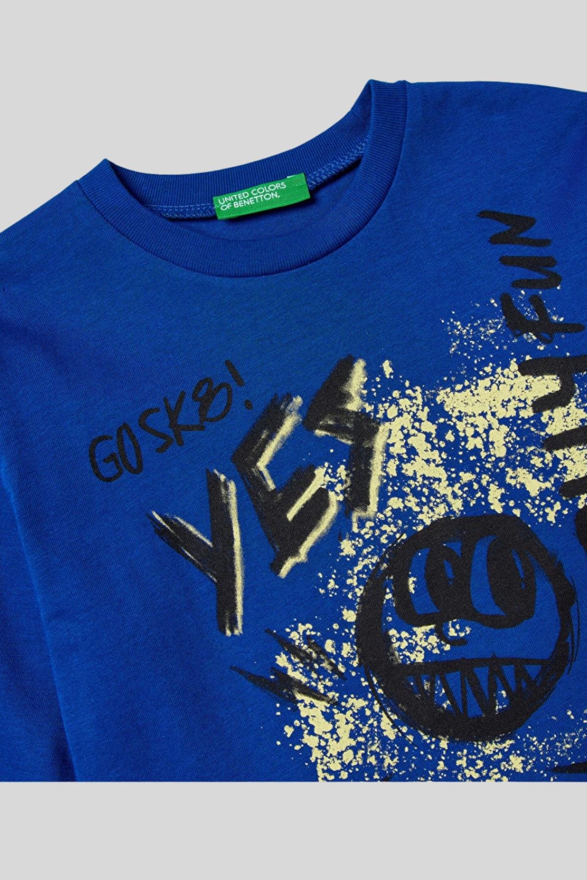 United Colors of Benetton Erkek Çocuk Uzun Kol Tshirt 10K5 1/6 Yaş