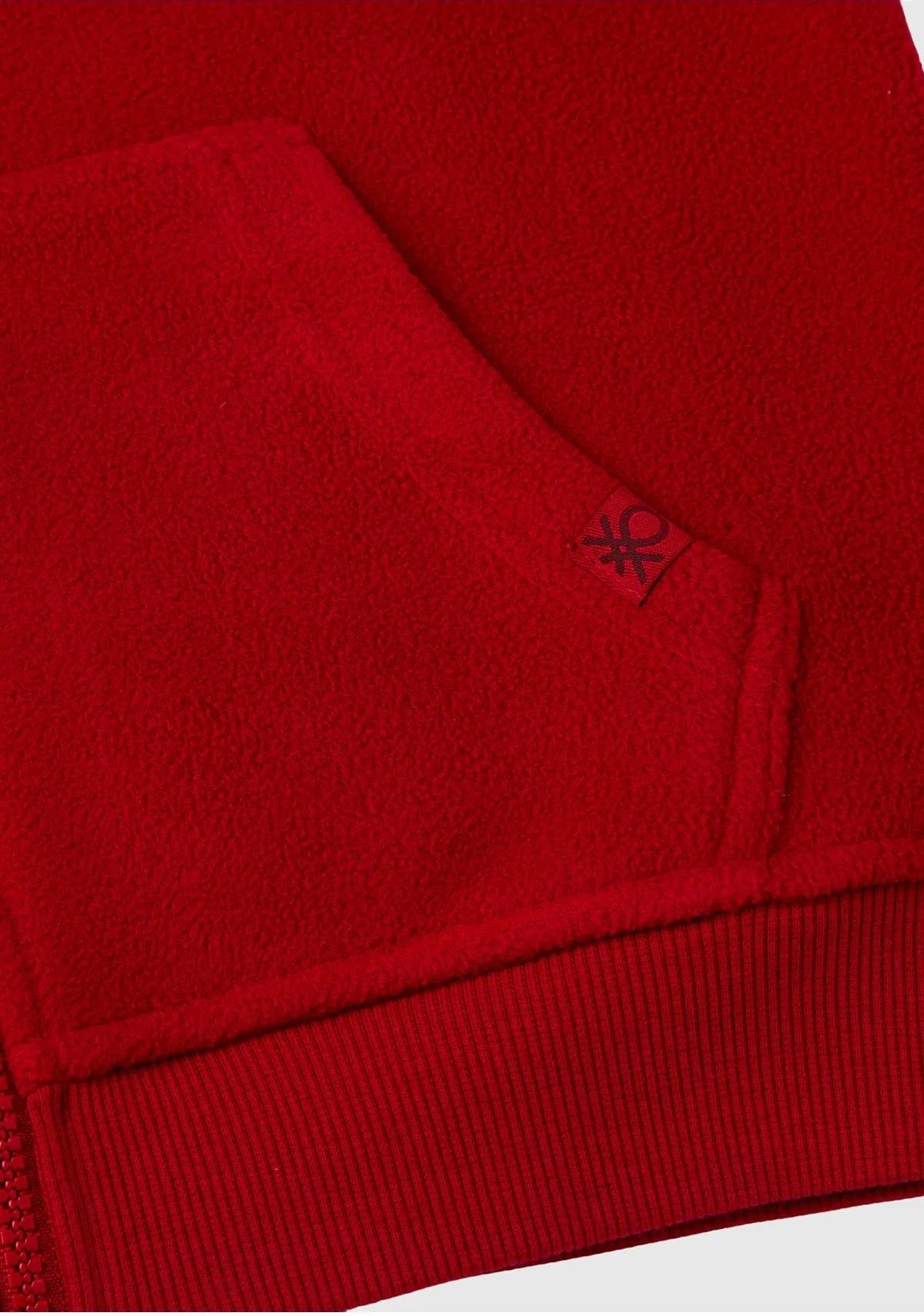 United Colors of Benetton Erkek Çocuk Kırmızı Etiket Detaylı Sweatshirt