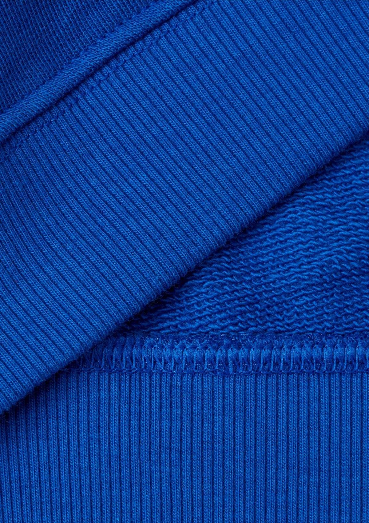 United Colors of Benetton Erkek Çocuk Saks Mavi Önü Logo Baskılı Bisiklet Yaka Sweatshirt