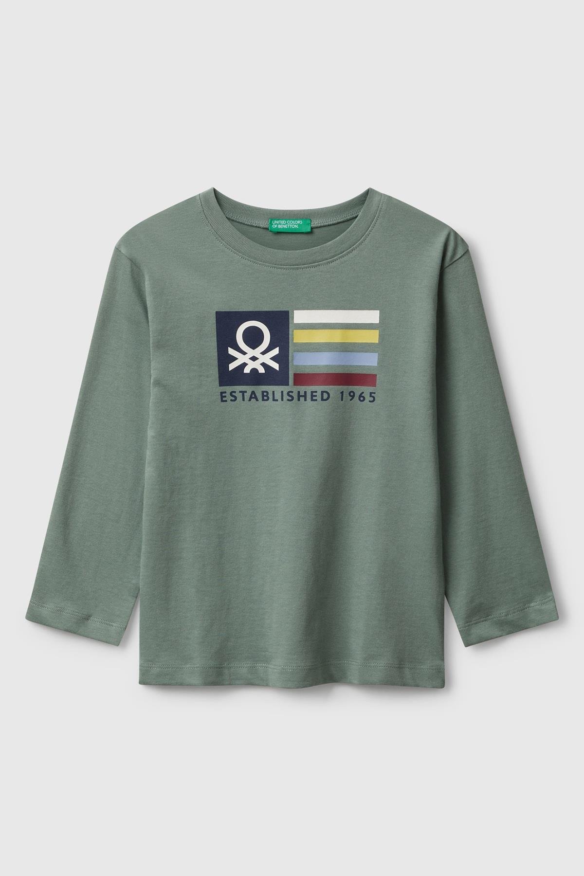United Colors of Benetton Kız Çocuk Uzun Kol Tshirt 10JZ 1/6 Yaş