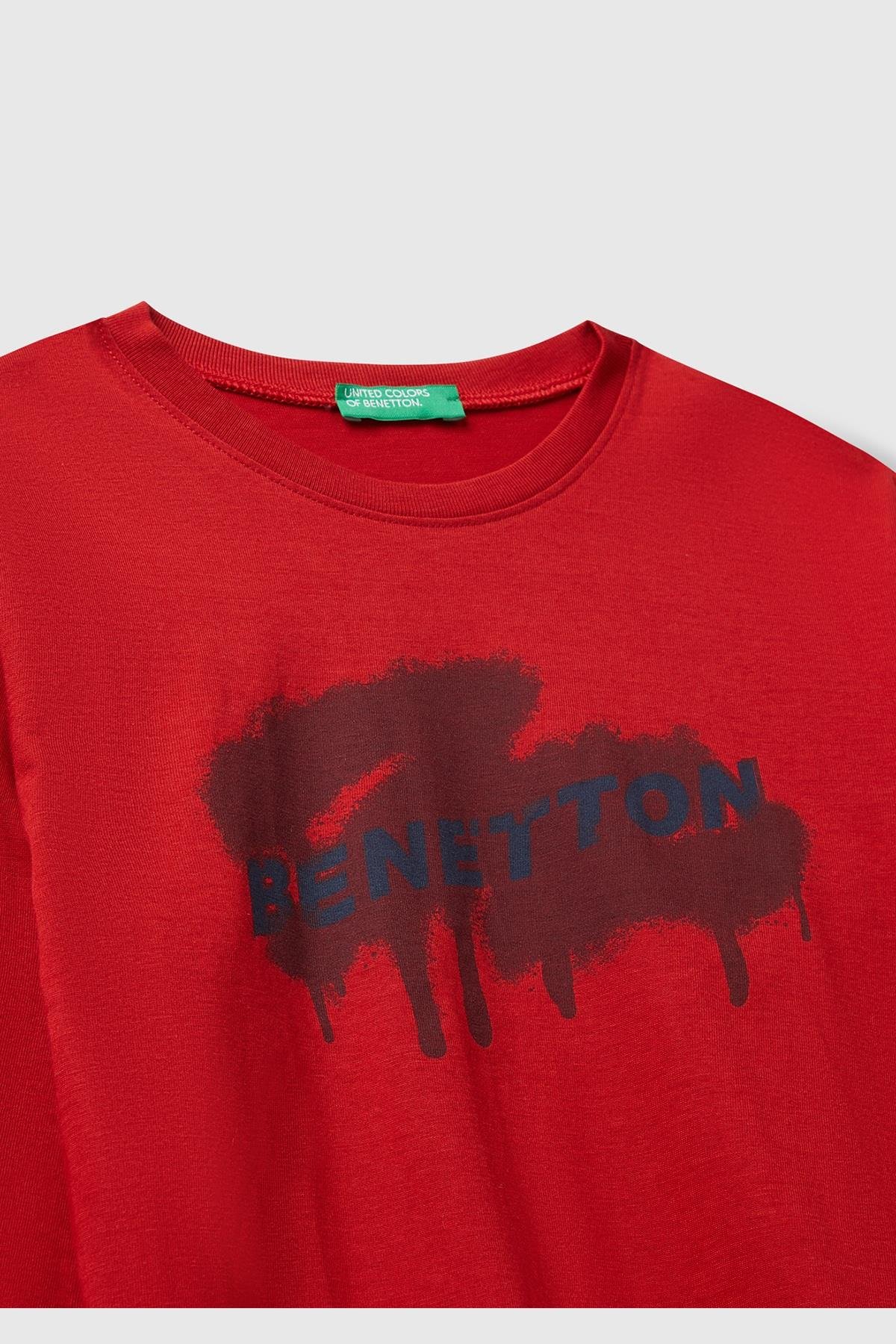 United Colors of Benetton Kız Çocuk Uzun Kol Tshirt 10JZ 1/6 Yaş