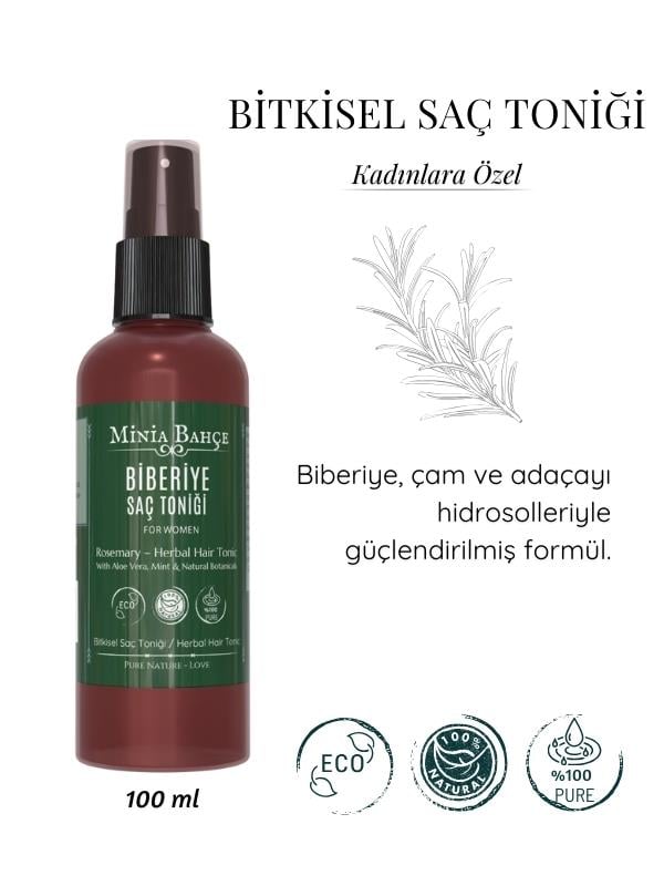  Kadınlara Özel Doğal Saç Bakım Seti – Biberiye Yağı & Hidrosoller | Dökülme Karşıtı ve Canlandırıcı | 400 ml + 100 ml