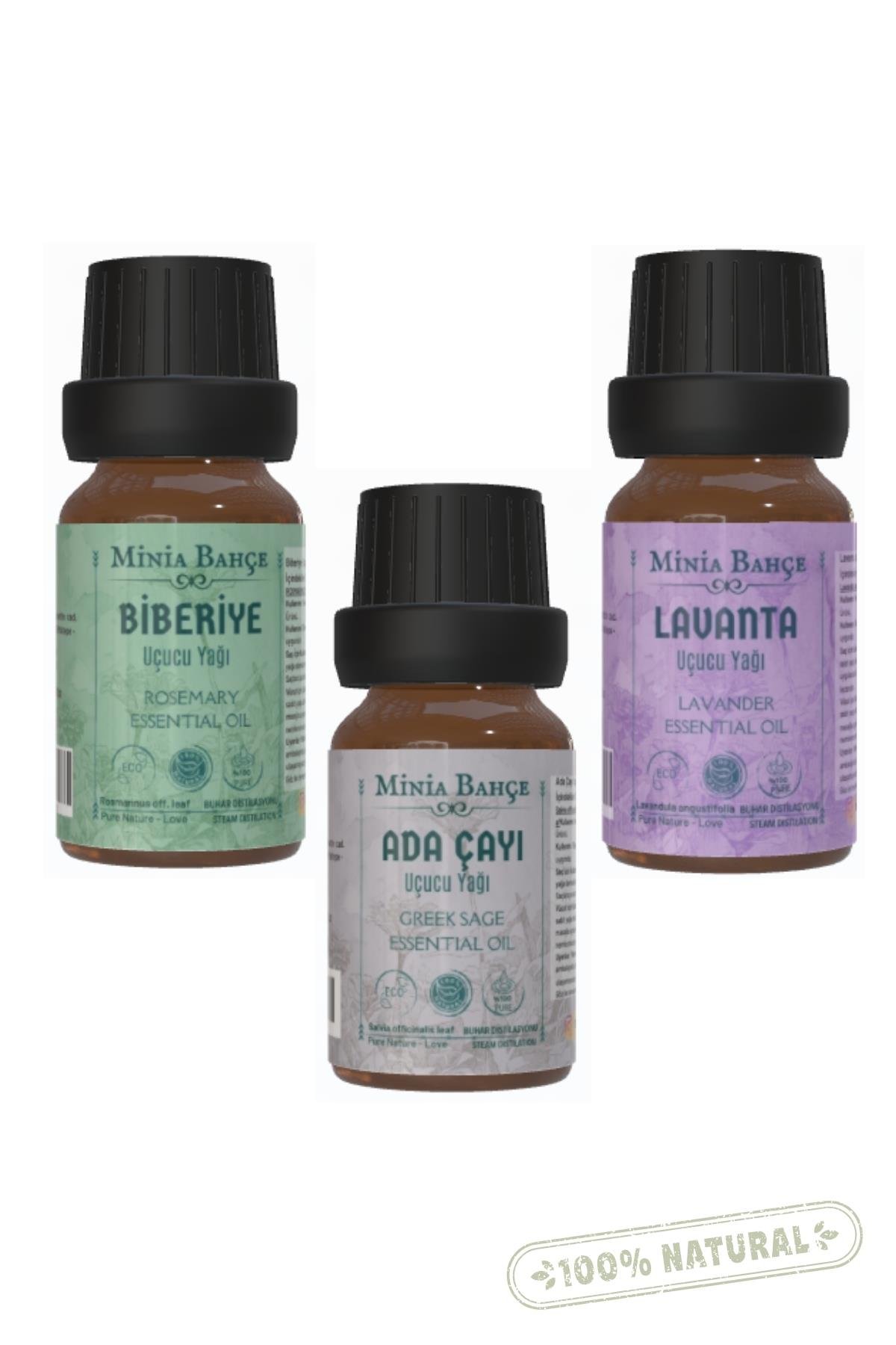 Ada Çayı Yağı 10 Ml - Biberiye Yağı 10 Ml - Lavanta Yağı 10 Ml