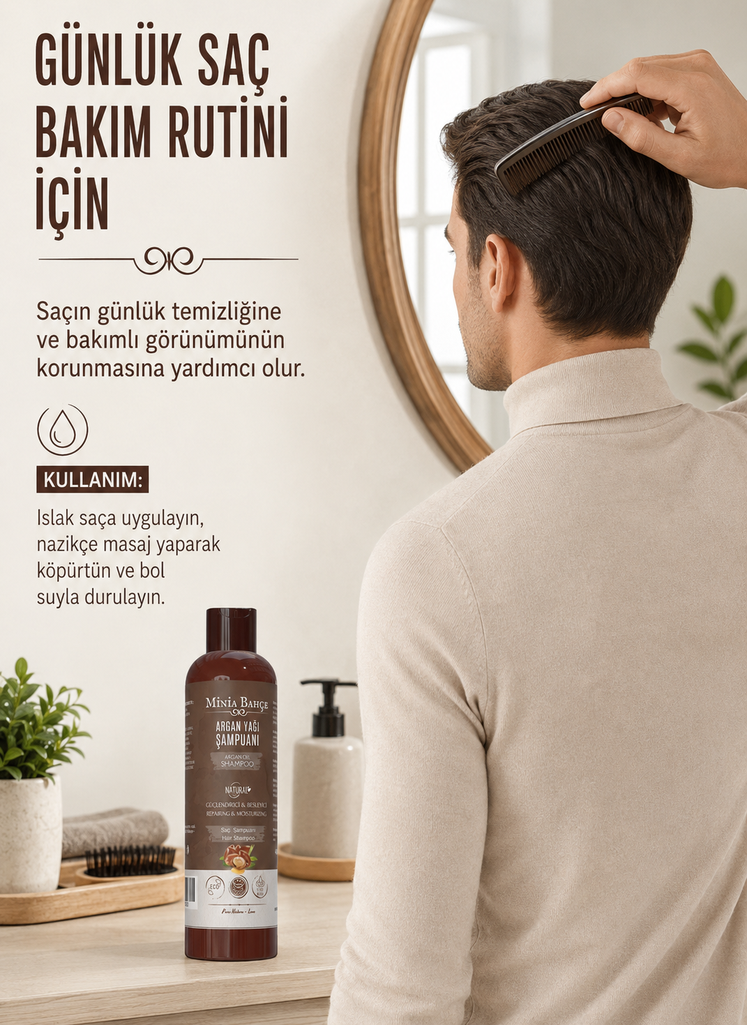 Argan Yağı Özlü Saç Şampuanı - 400 ml | Sülfatsız Saç Bakımı ve Onarım