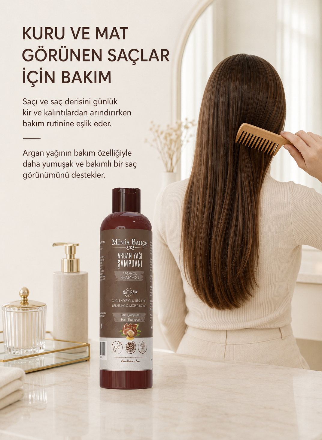 Argan Yağı Özlü Saç Şampuanı - 400 ml | Sülfatsız Saç Bakımı ve Onarım