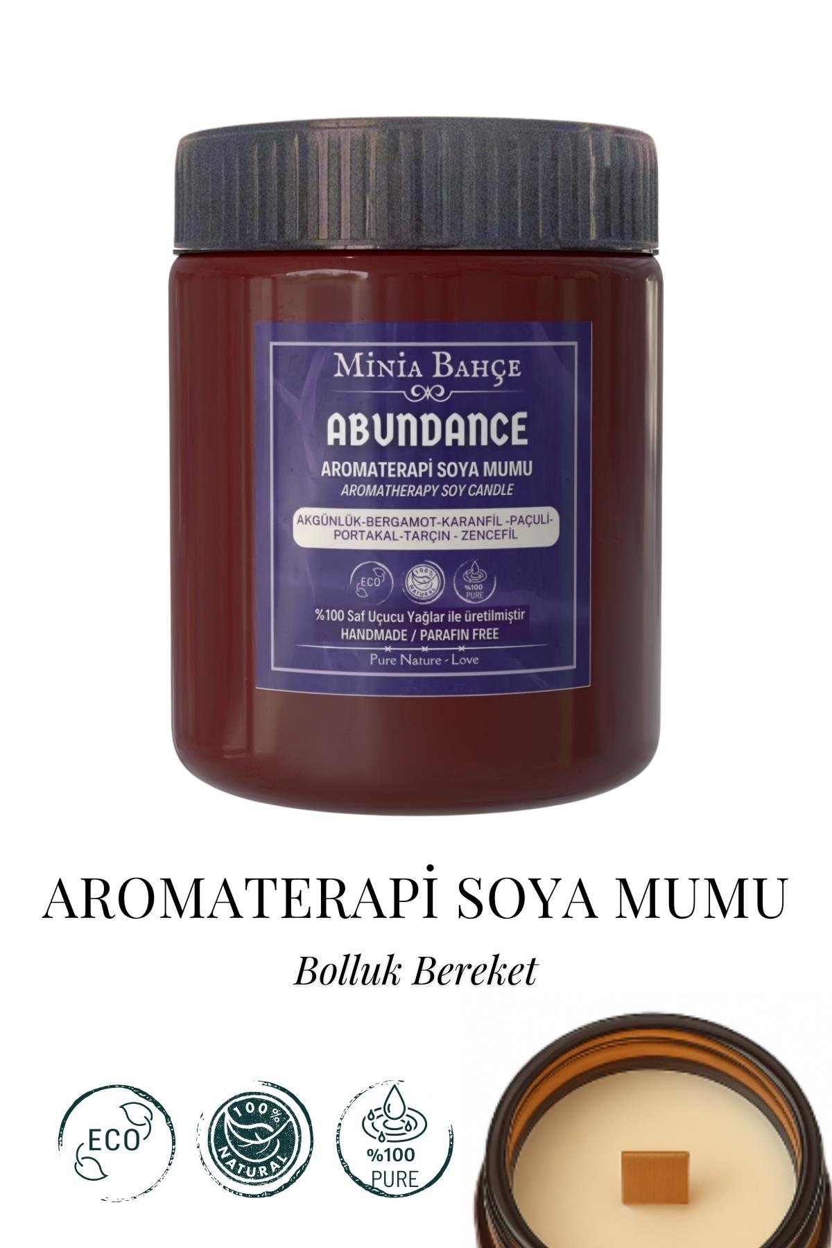 Aromaterapi Soya Mum - Abundance (Bolluk ve Bereket) | 150 gr %100 Doğal